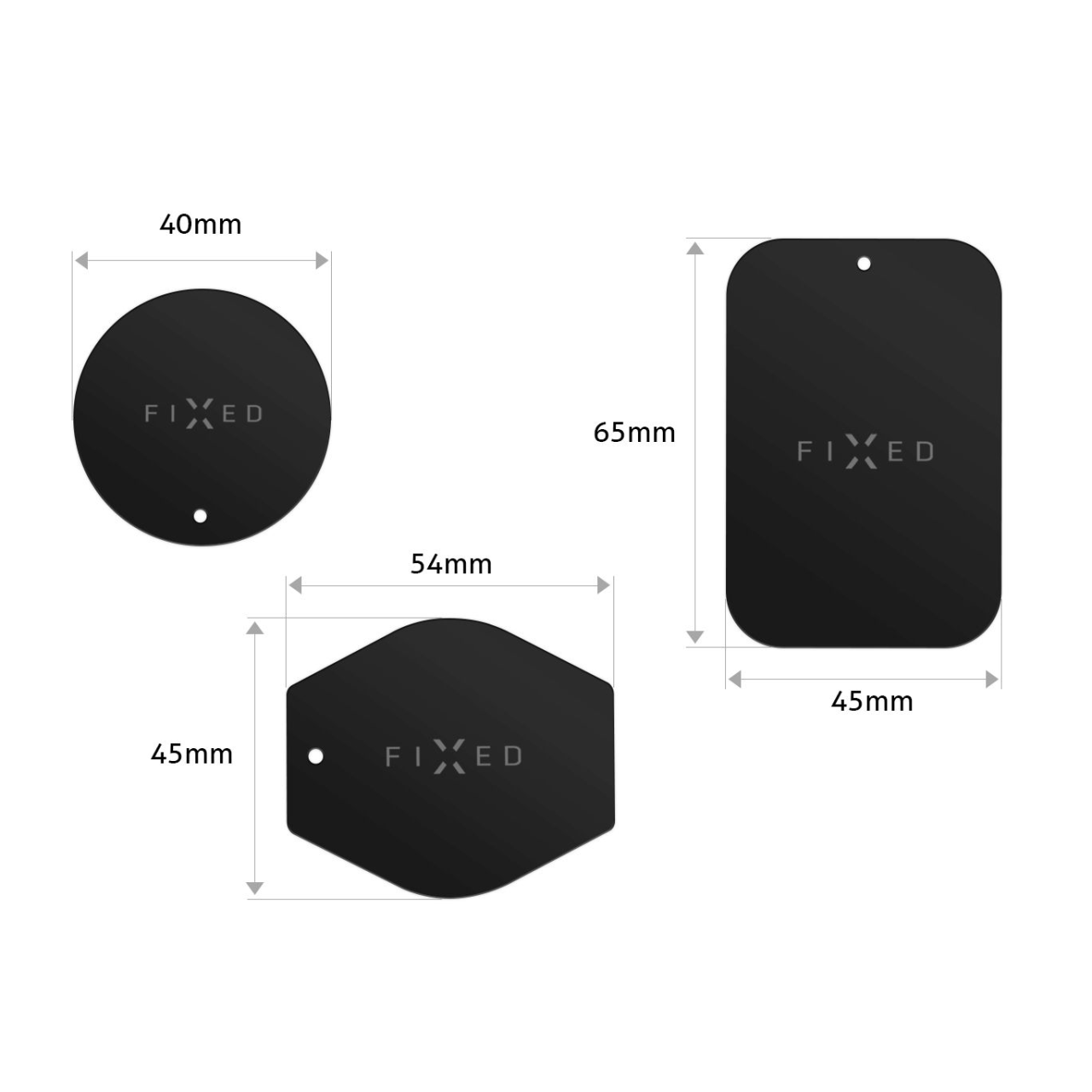 FIXED Sada náhradních plíšků k magnetickým držákům Icon Plates, černá