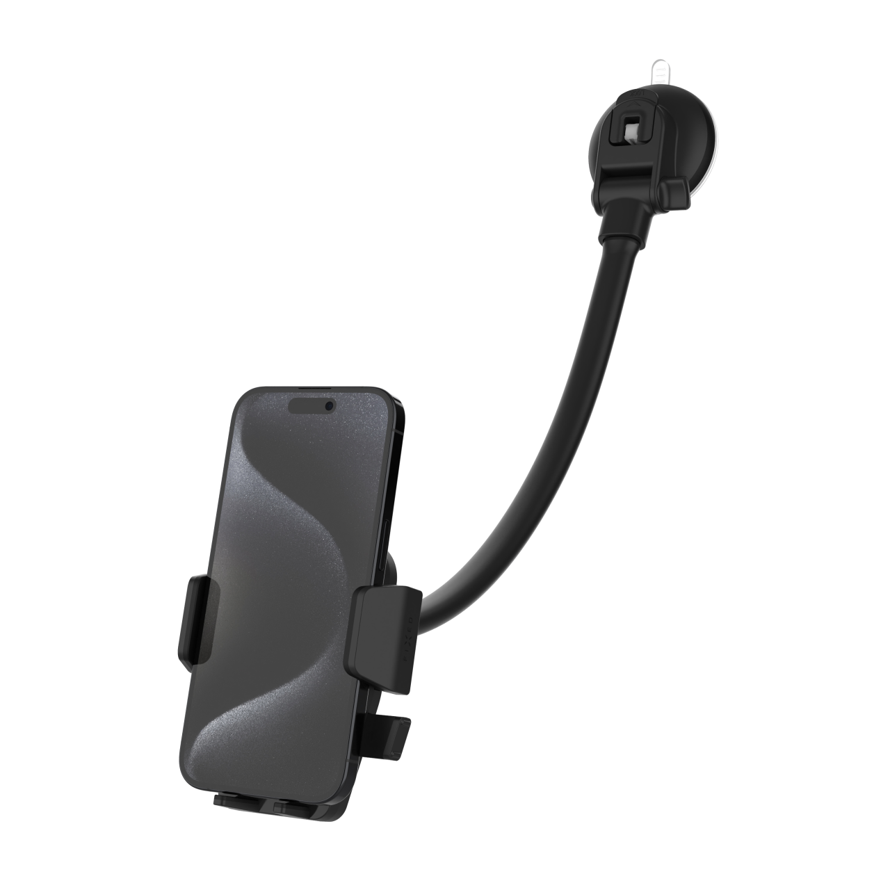 FIXED Univerzální držák do auta Iconiq Flex XL s flexibilní ohebnou nohou na sklo nebo na palubní desku, černý
