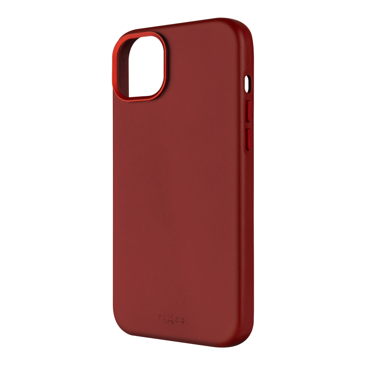 FIXED Kožený zadní kryt MagLeather s podporou MagSafe pro Apple iPhone 15 Plus, červený