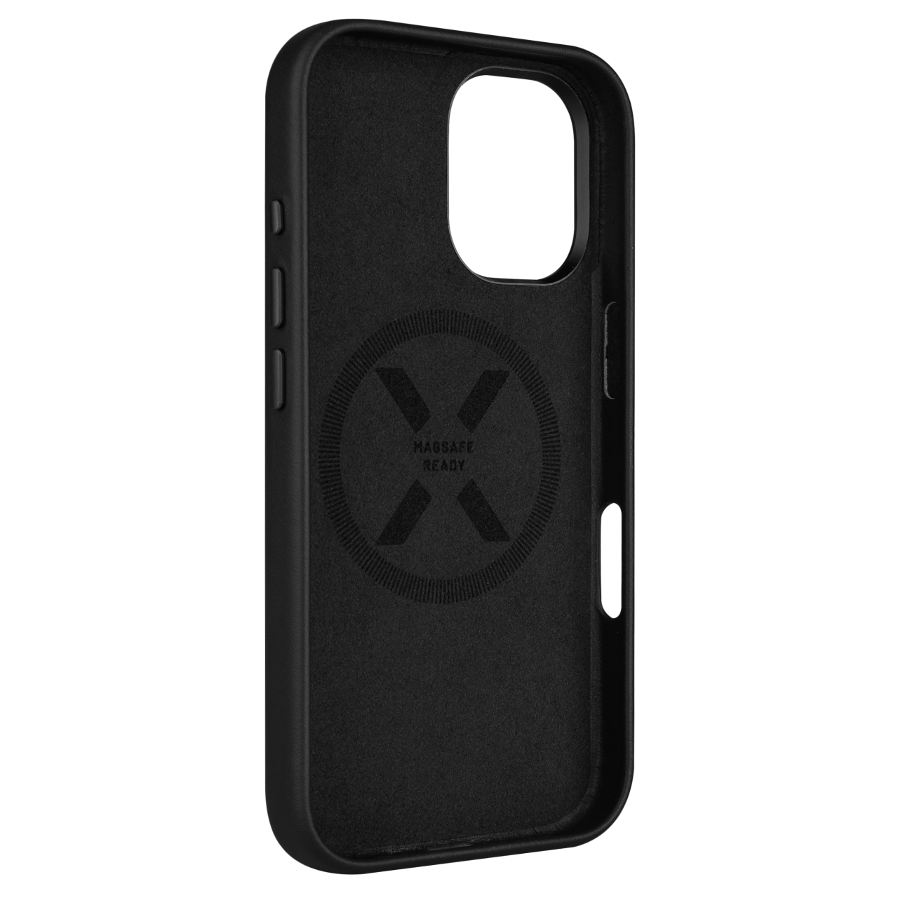 FIXED Kožený zadní kryt MagLeather s podporou MagSafe pro Apple iPhone 16, černý