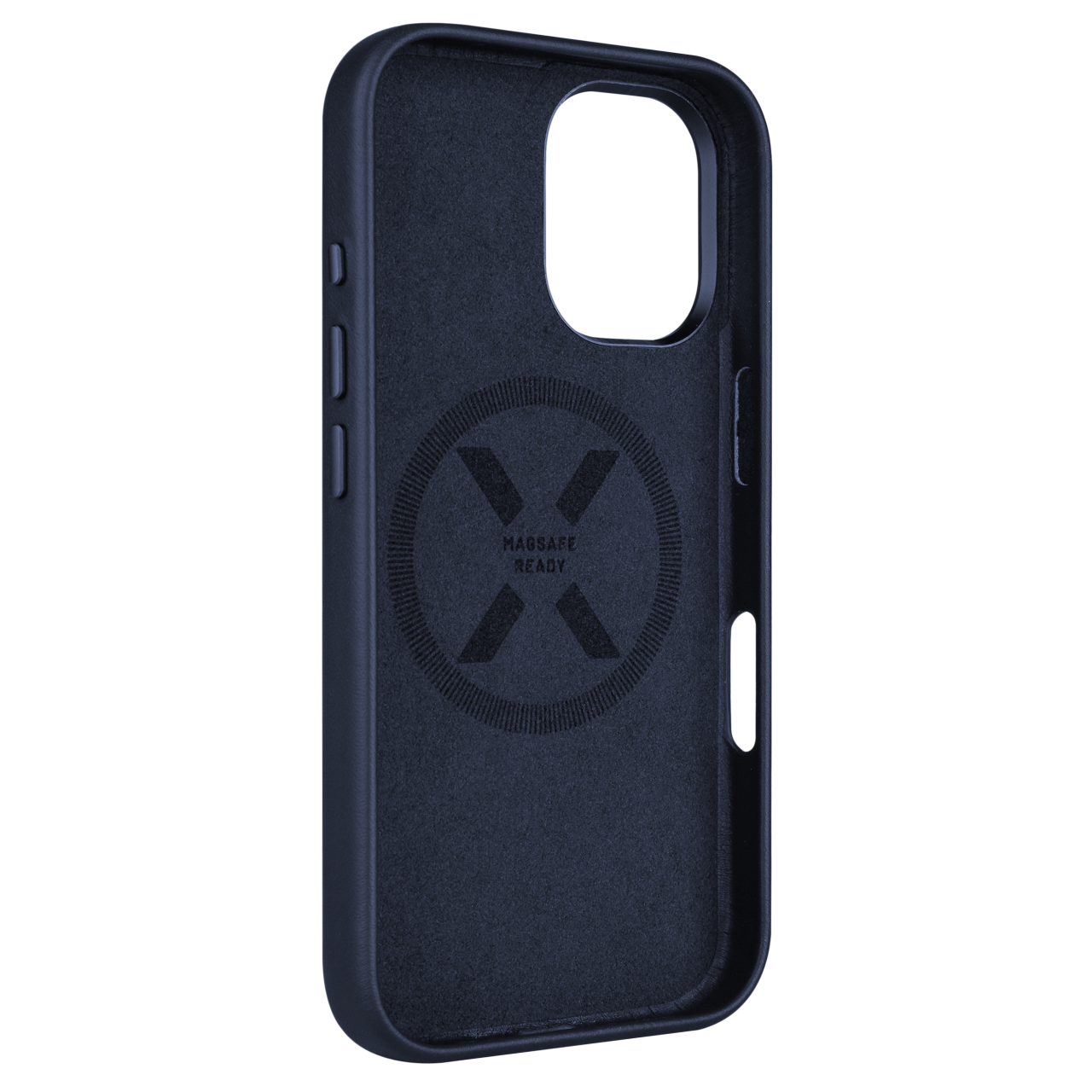 FIXED Kožený zadní kryt MagLeather s podporou MagSafe pro Apple iPhone 16, modrý