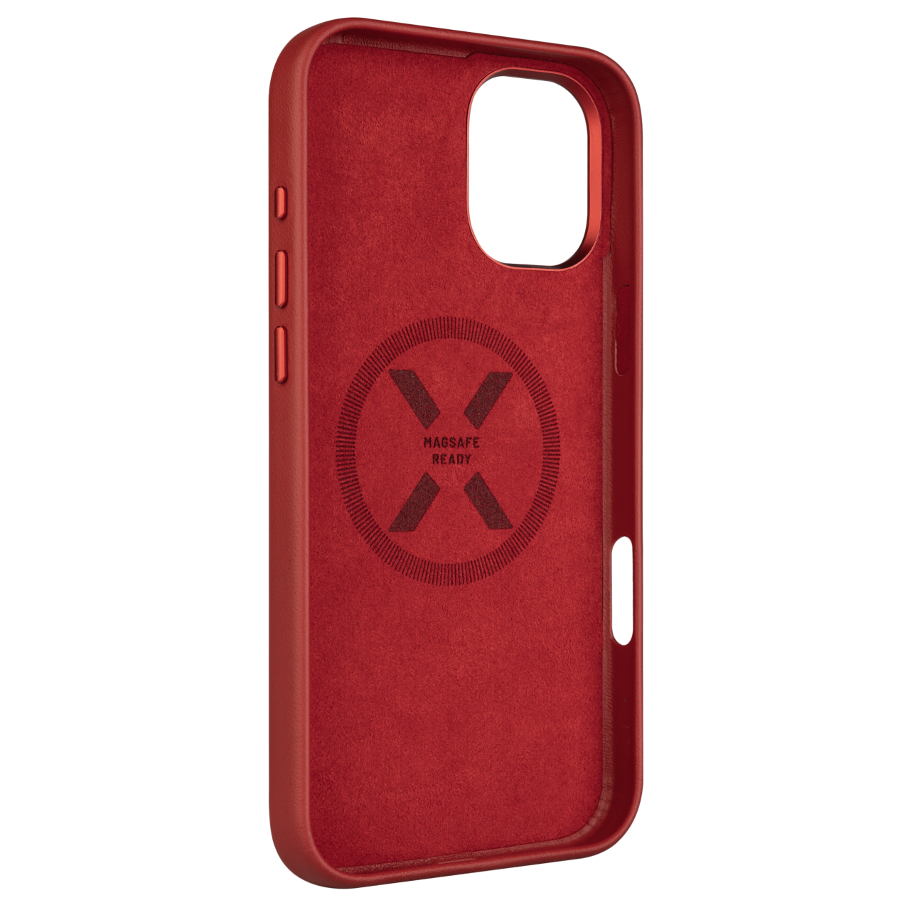 FIXED Kožený zadní kryt MagLeather s podporou MagSafe pro Apple iPhone 16 Plus, červený