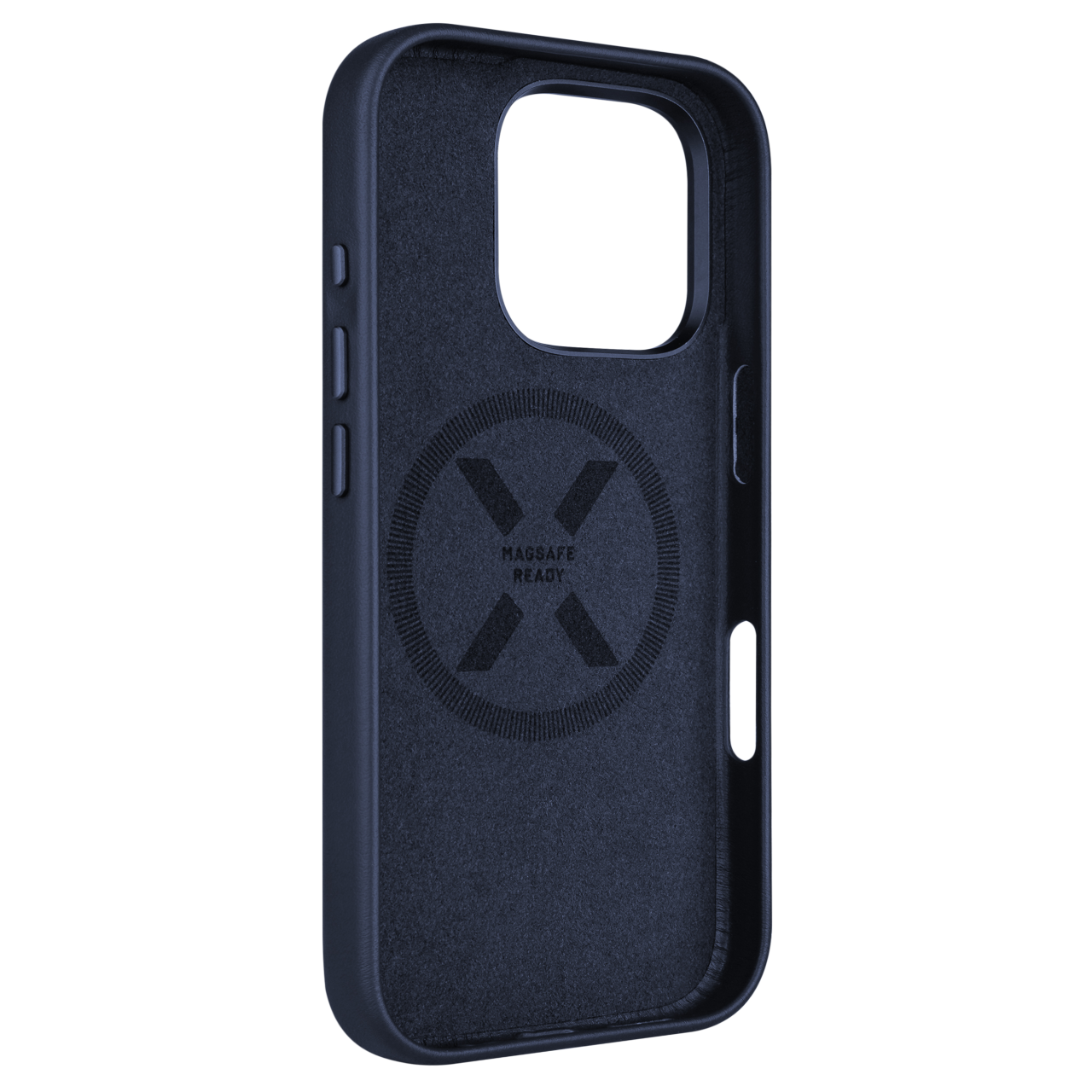 FIXED Kožený zadní kryt MagLeather s podporou MagSafe pro Apple iPhone 16 Pro, modrý