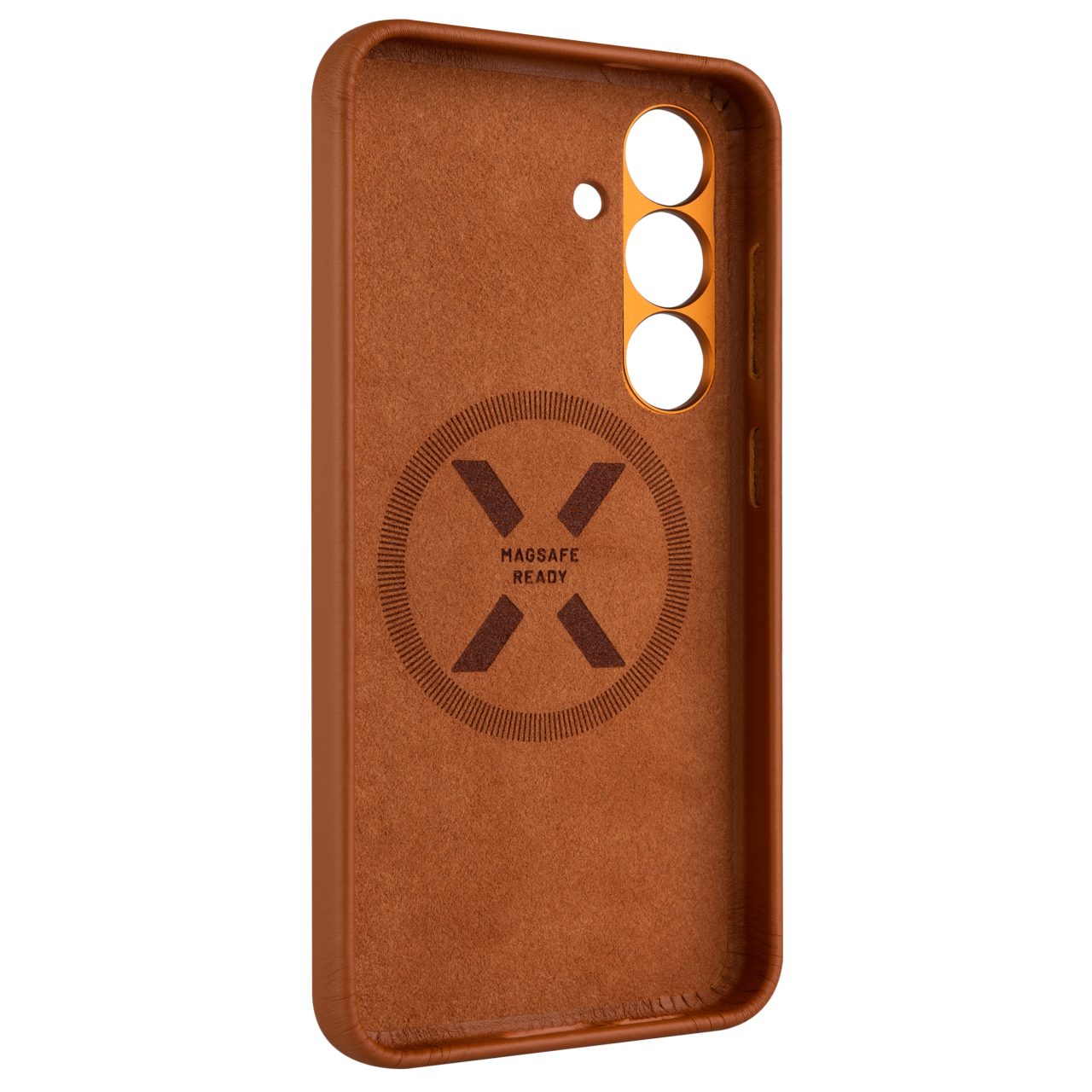 FIXED Kožený zadní kryt MagLeather s podporou MagSafe pro Samsung Galaxy S25, hnědý