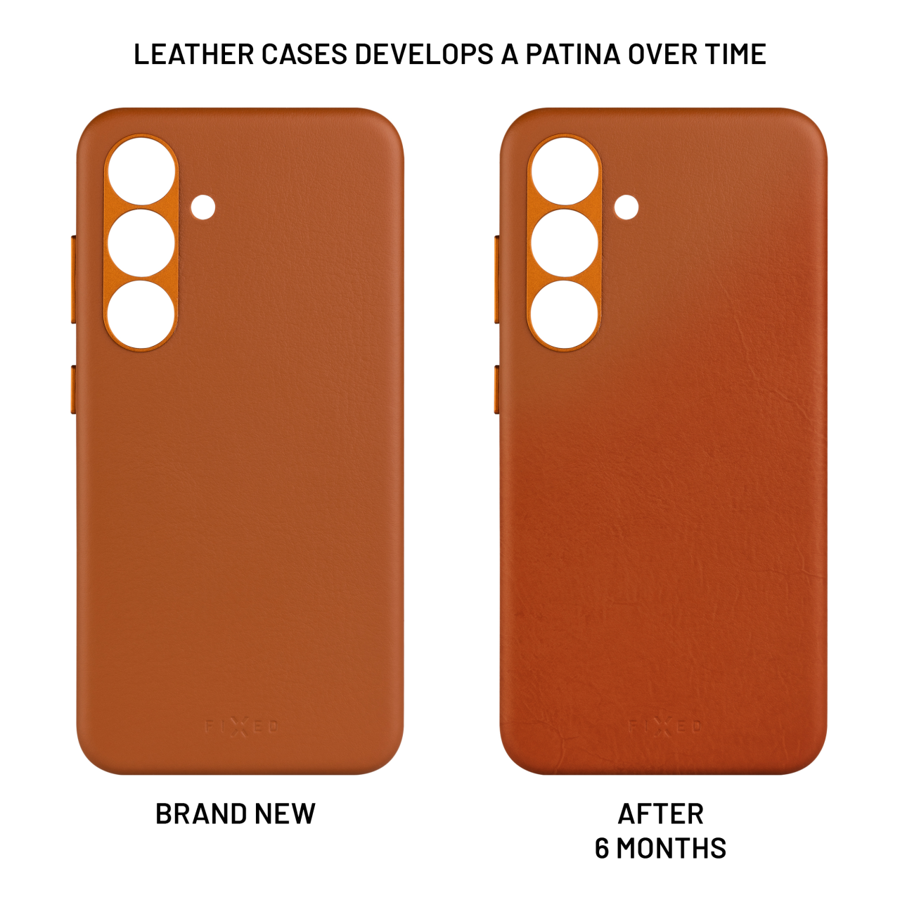 FIXED Kožený zadní kryt MagLeather s podporou MagSafe pro Samsung Galaxy S25, hnědý