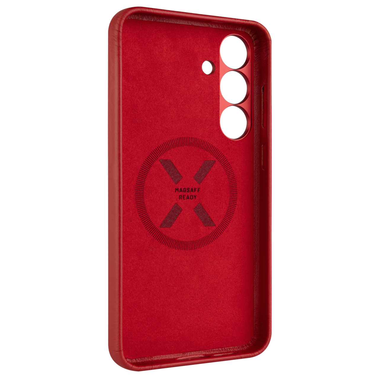 FIXED Kožený zadní kryt MagLeather s podporou MagSafe pro Samsung Galaxy S25+, červený