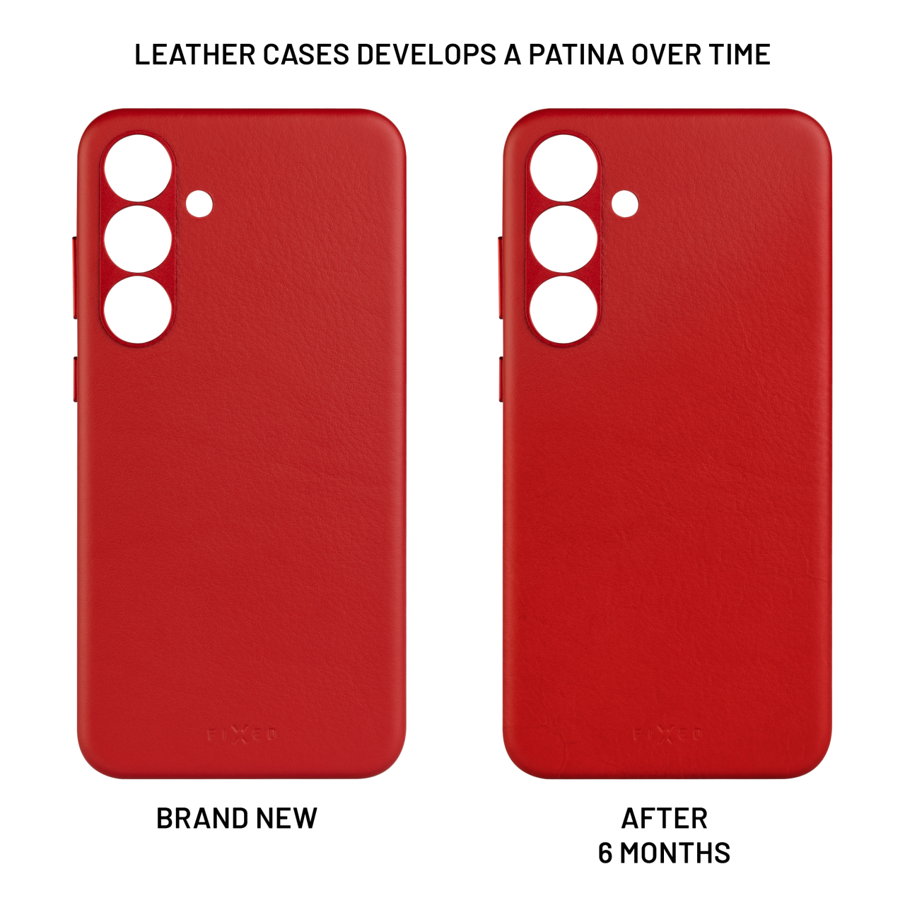 FIXED Kožený zadní kryt MagLeather s podporou MagSafe pro Samsung Galaxy S25+, červený