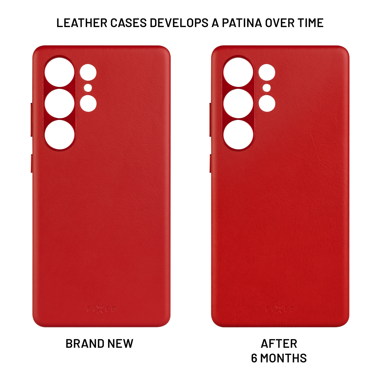 Kožený zadní kryt FIXED MagLeather s podporou MagSafe pro Samsung Galaxy S25 Ultra, červený