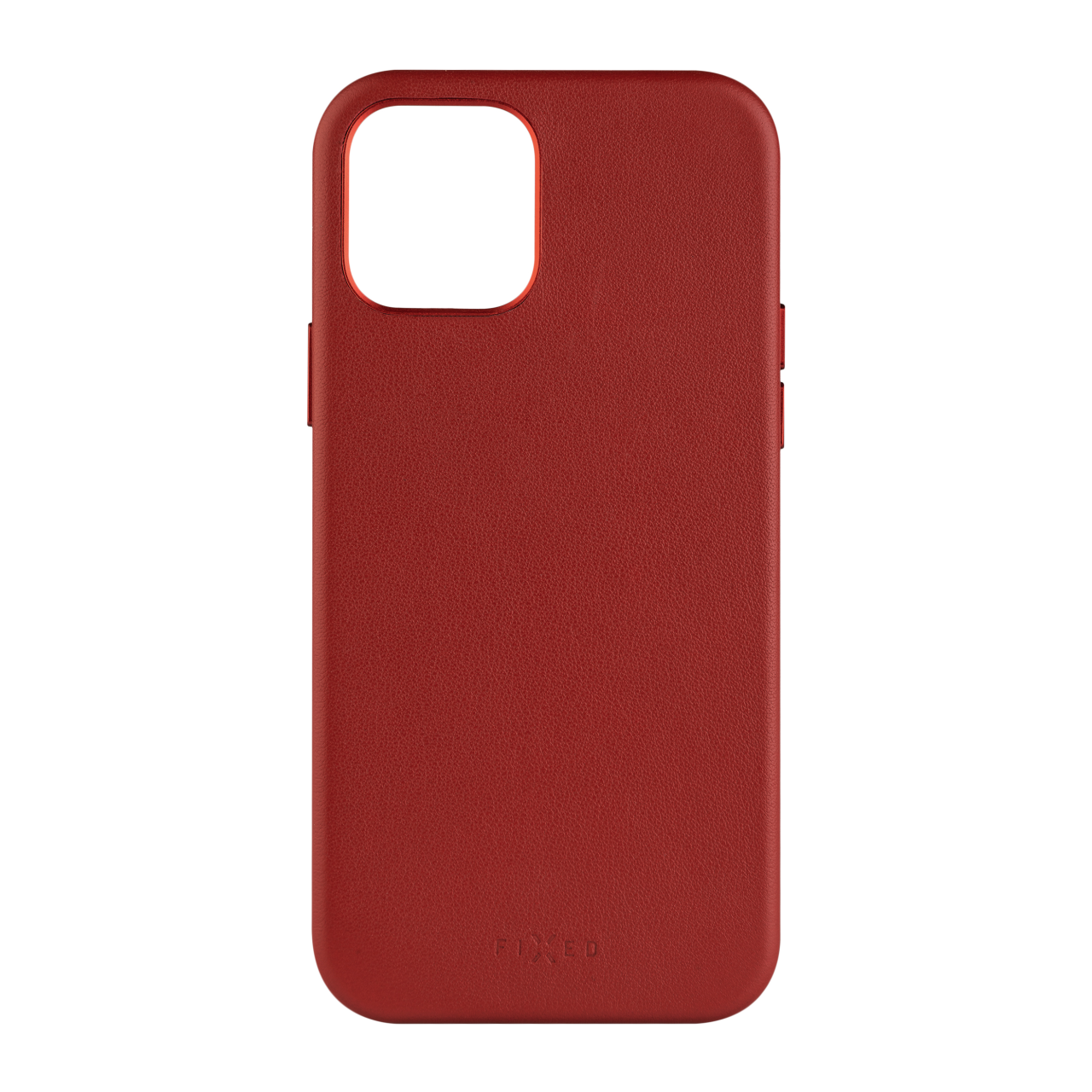 FIXED Kožený zadní kryt MagLeather s podporou MagSafe pro Apple iPhone 12 Pro, červený