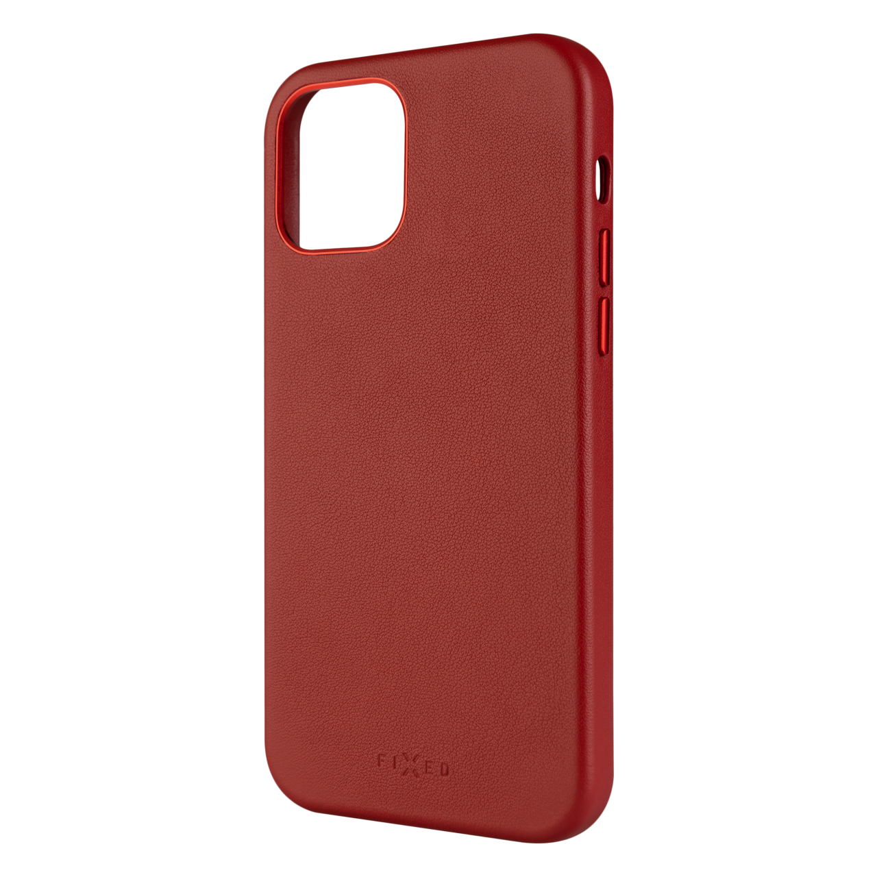 FIXED Kožený zadní kryt MagLeather s podporou MagSafe pro Apple iPhone 12 Pro, červený