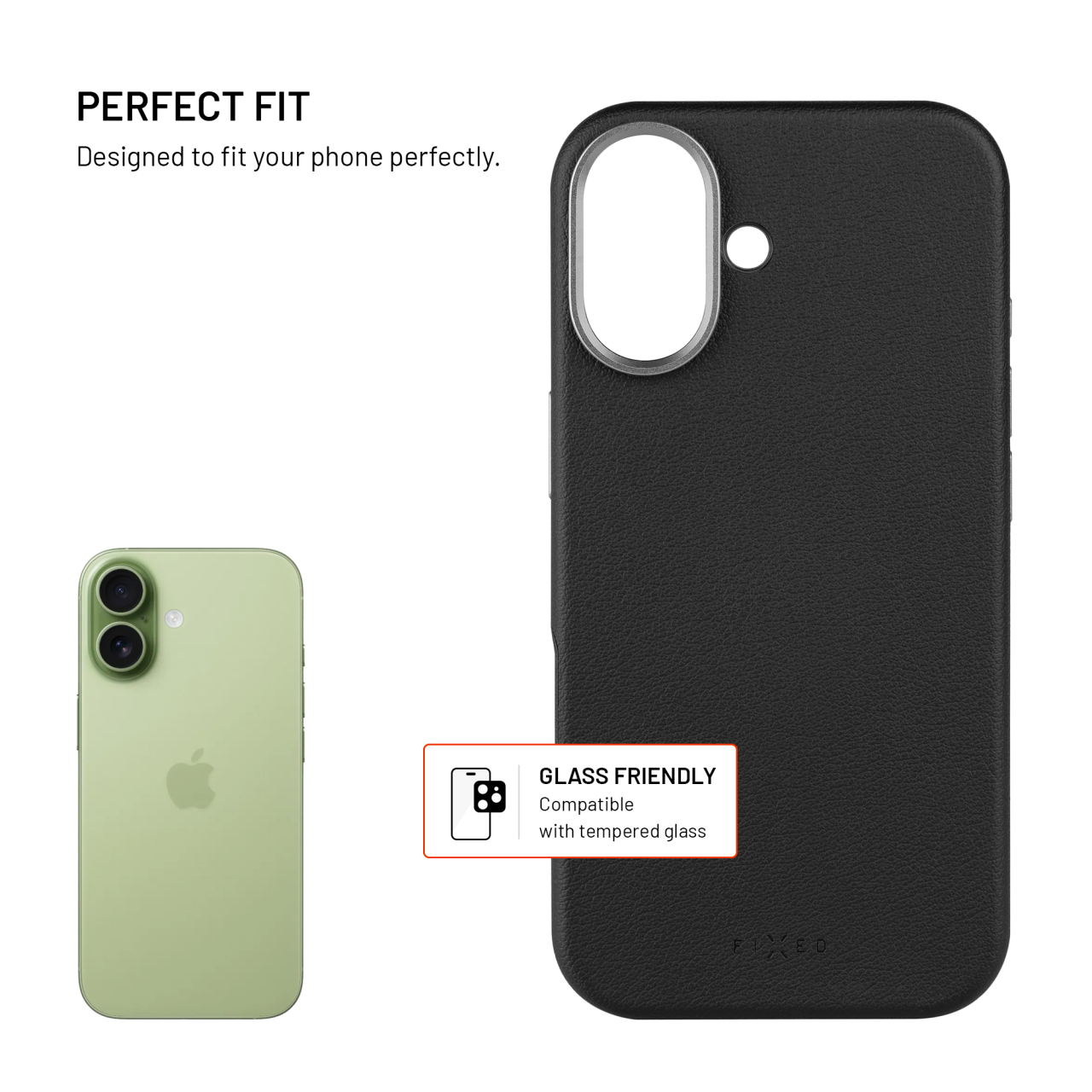 Kryt FIXED MagLeather pro Apple iPhone 17, z veganské kůže s podporou MagSafe, černý
