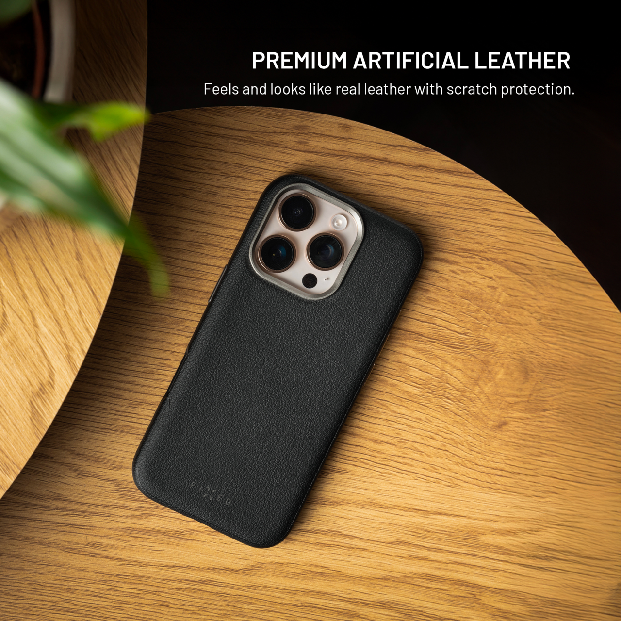 Kryt FIXED MagLeather pro Apple iPhone Air, z veganské kůže s podporou MagSafe, černý