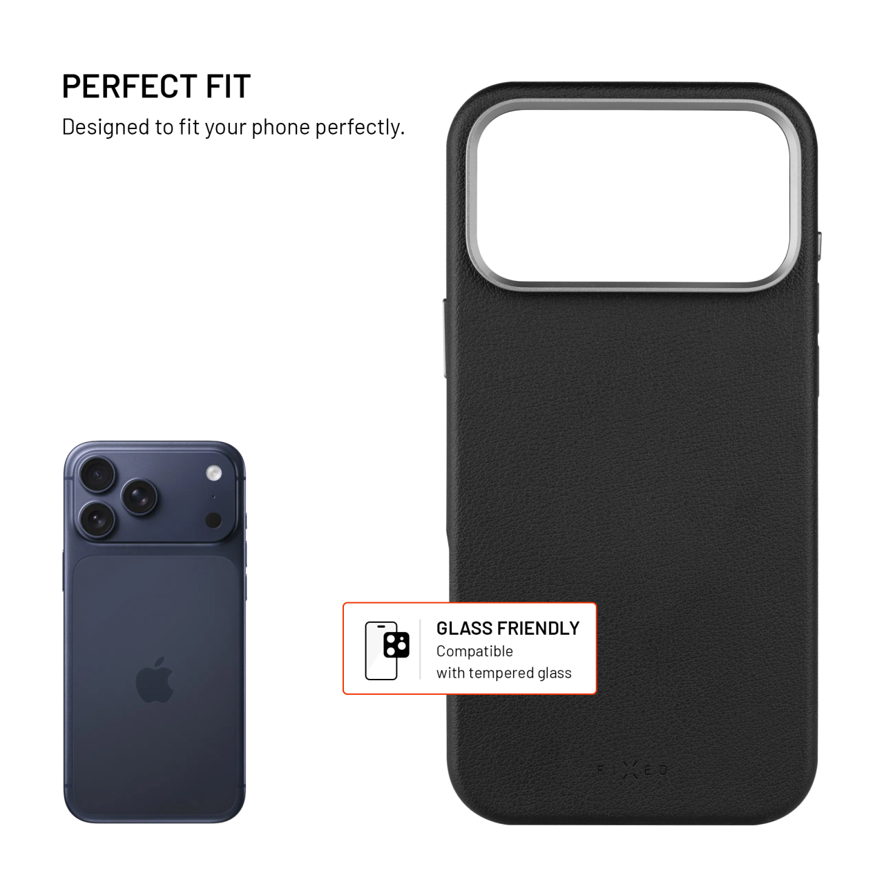 Kryt FIXED MagLeather pro Apple iPhone 17 Pro Max, z veganské kůže s podporou MagSafe, černý