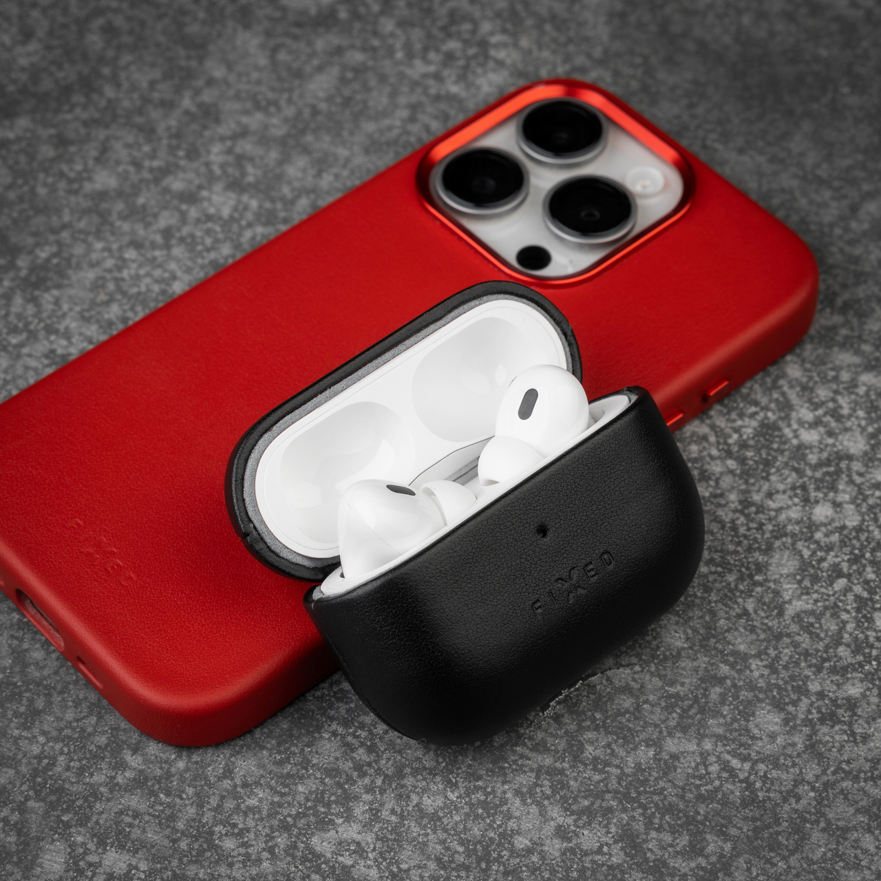 Kožené pouzdro pro Apple AirPods 3 - Fixed PodsLeather, černé