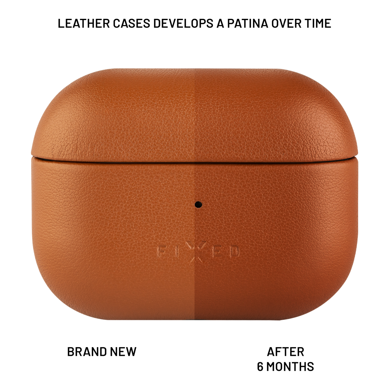 FIXED Kožené pouzdro PodsLeather pro Apple AirPods 3, hnědé