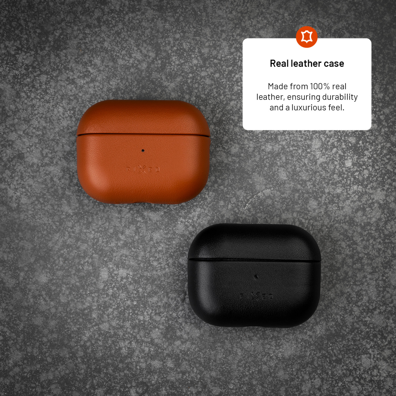 FIXED Kožené pouzdro PodsLeather pro Apple AirPods 3, hnědé