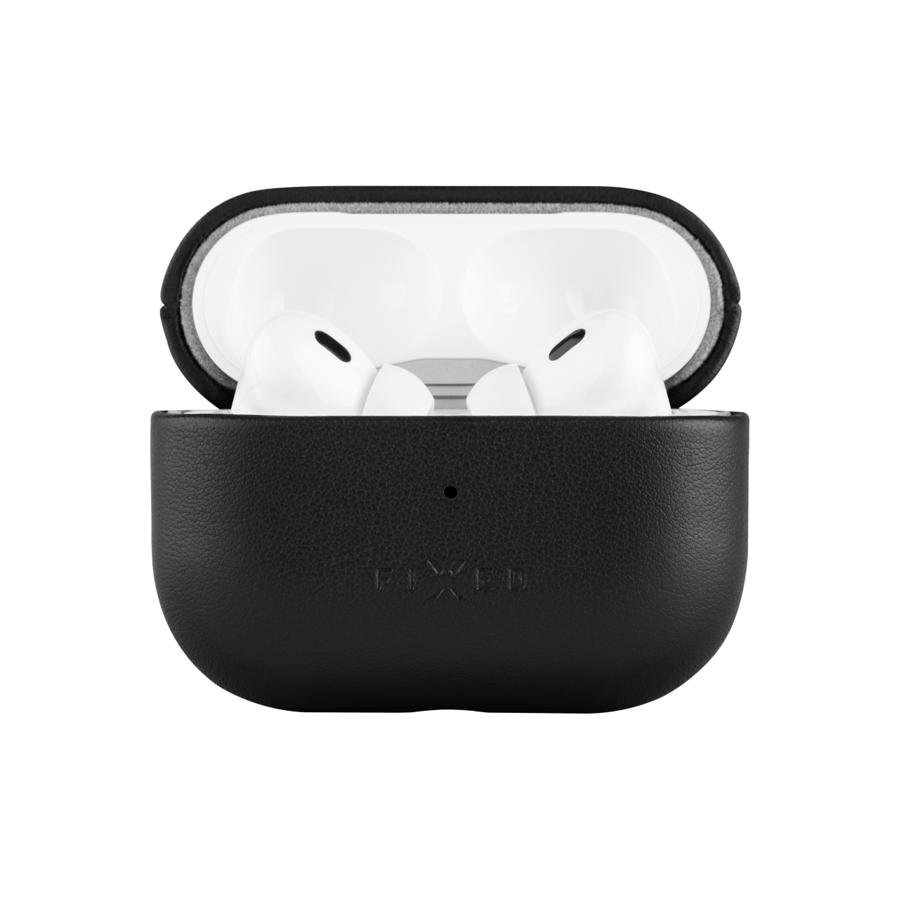FIXED Kožené pouzdro PodsLeather s podporou MagSafe pro Apple AirPods Pro 2/Pro 2 (USB-C), černé