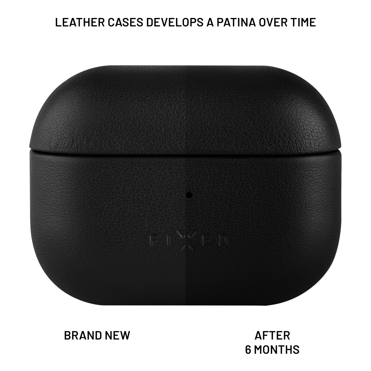 FIXED Kožené pouzdro PodsLeather s podporou MagSafe pro Apple AirPods Pro 2/Pro 2 (USB-C), černé