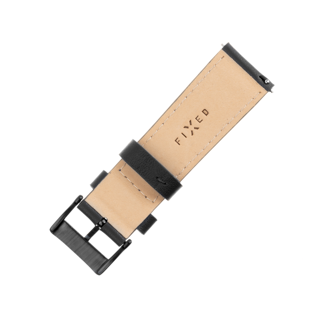 FIXED Kožený řemínek Leather Strap s Quick Release 22mm pro smartwatch, černý