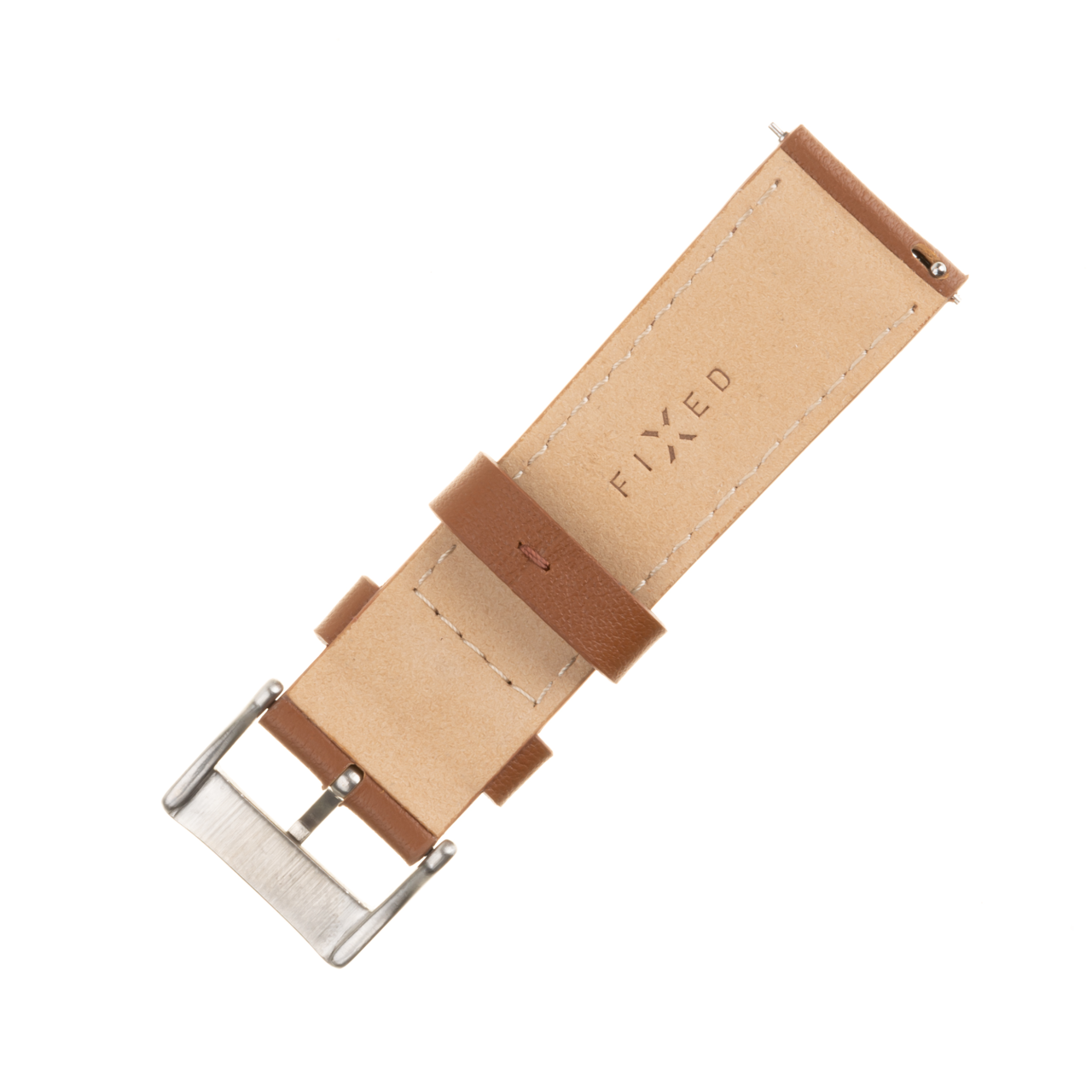 FIXED Kožený řemínek Leather Strap s Quick Release 22mm pro smartwatch, hnědý