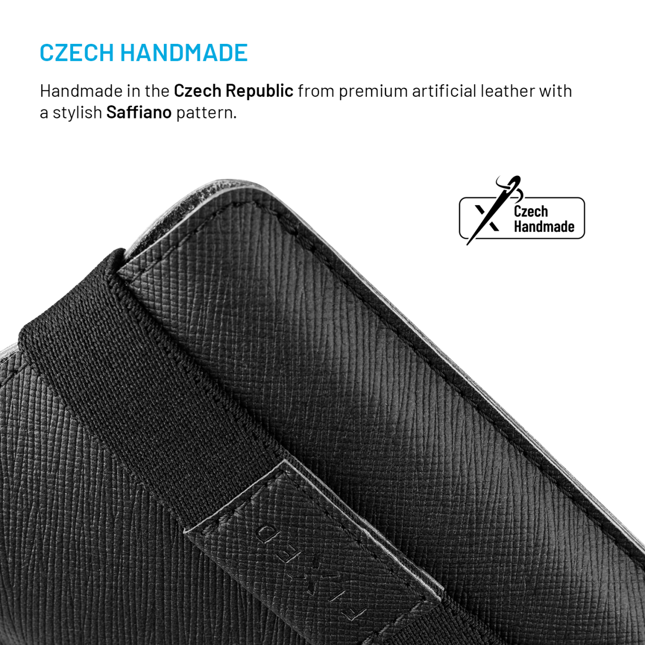 FIXED Univerzální pouzdro Lucca se zavíracím popruhem pro telefony do 6,3", černé