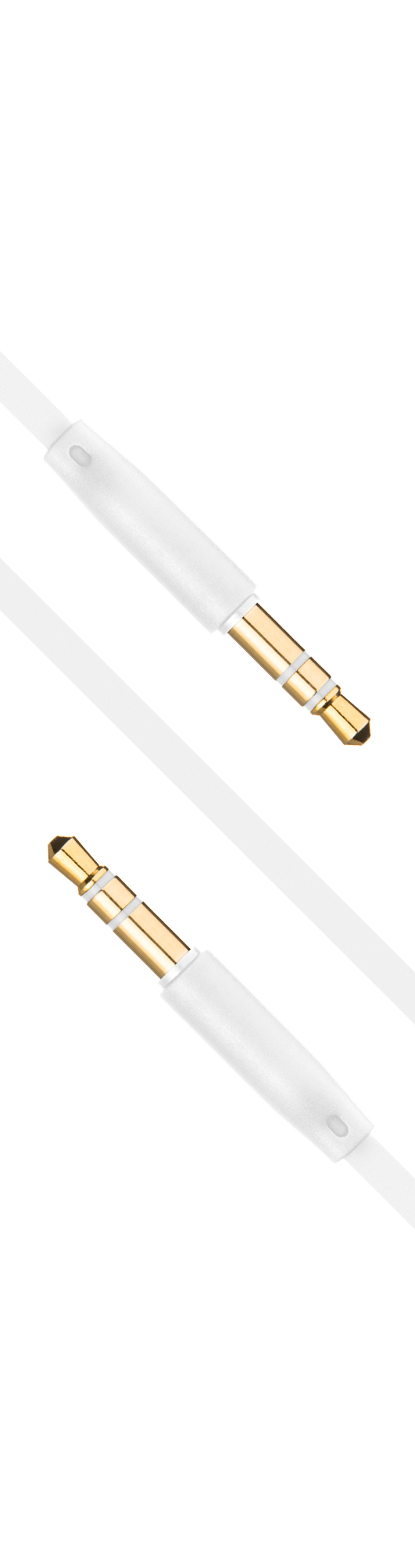 FIXED Plochý audio AUX kabel s konektory 2 x 3,5 mm jack, bílý