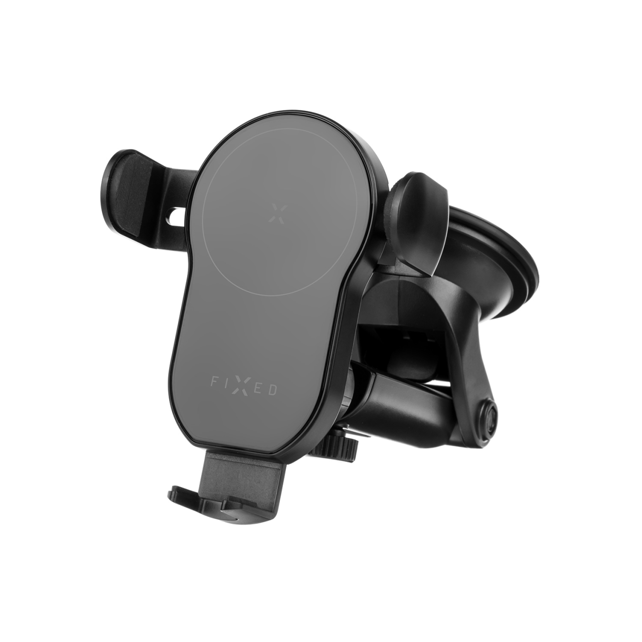 FIXED Automatický držák do auta s rychlým bezdrátovým nabíjením Matic XL na sklo nebo palubní desku, 15W, černý
