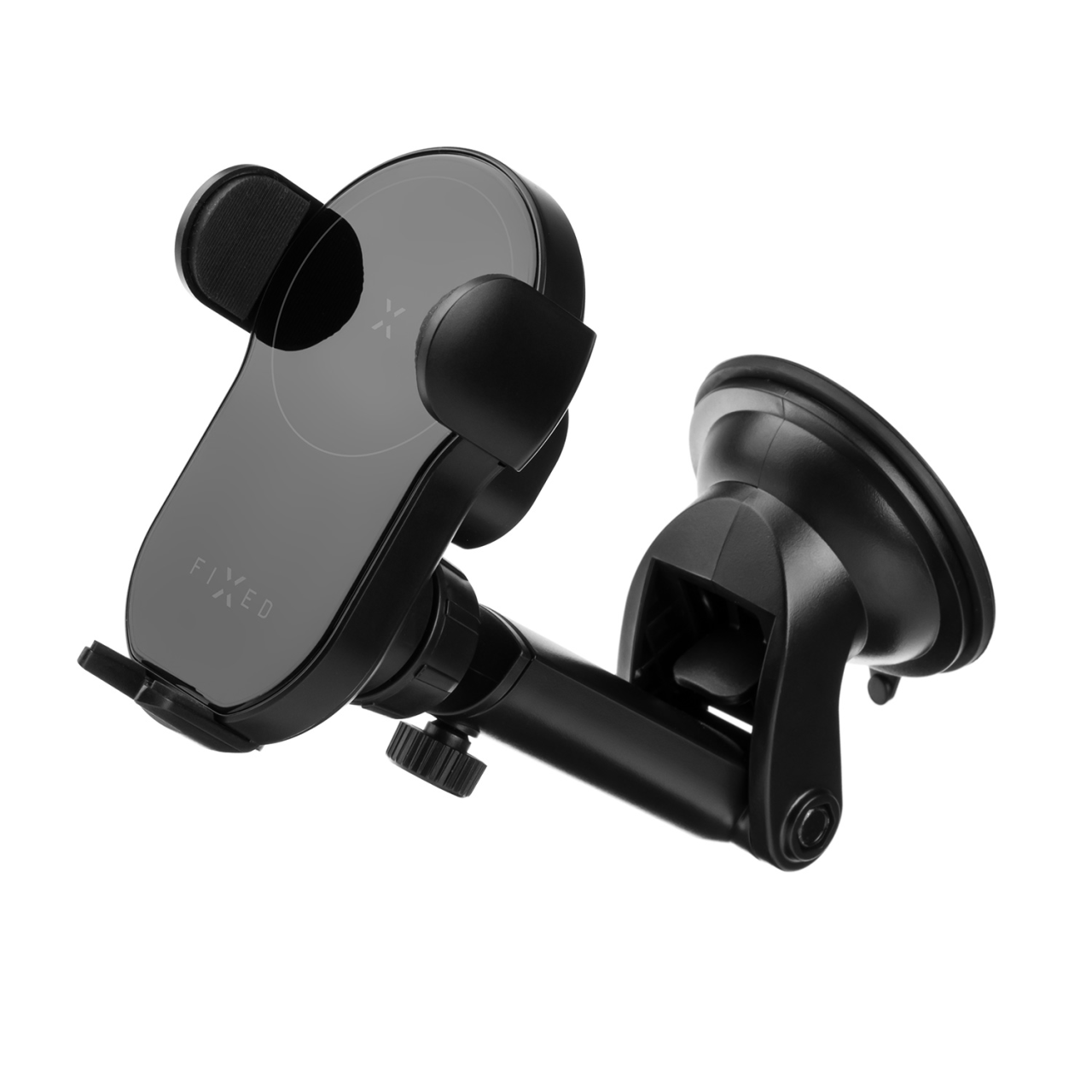 FIXED Automatický držák do auta s rychlým bezdrátovým nabíjením Matic XL na sklo nebo palubní desku, 15W, černý