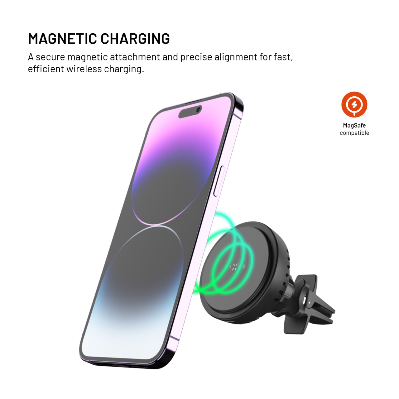 FIXED Držák s bezdrátovým nabíjením a aktivním chlazením MagCool s podporou uchycení MagSafe, 15W, černý