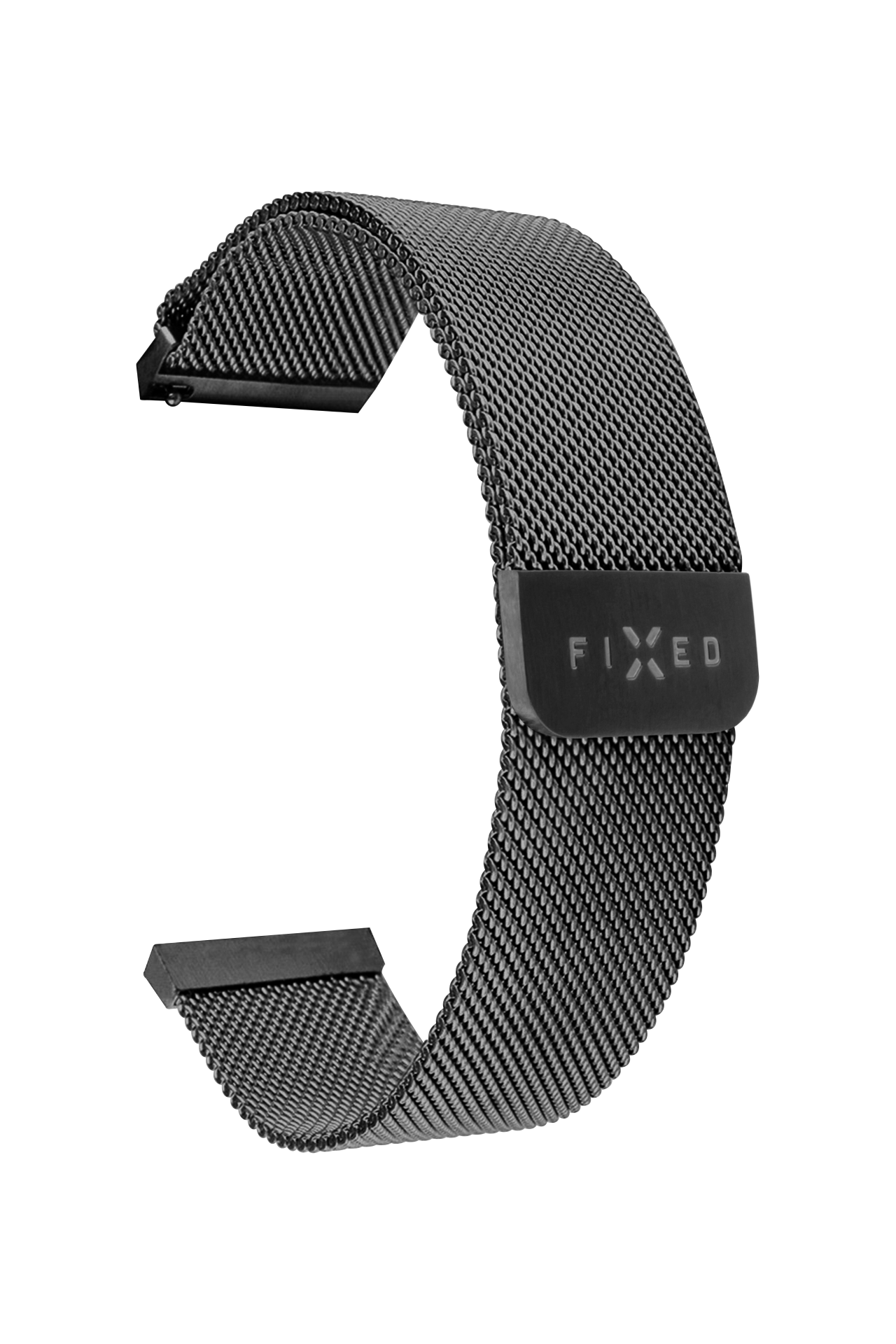FIXED Síťovaný nerezový řemínek Mesh Strap s Quick Release 20mm pro smartwatch, černý