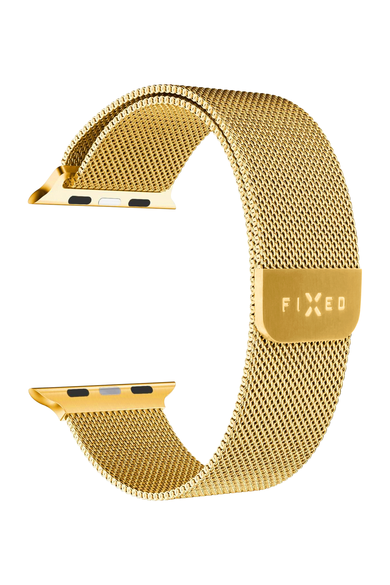 FIXED Síťovaný nerezový řemínek Mesh Strap pro Apple Watch 42/44/45/46/49mm, zlatý