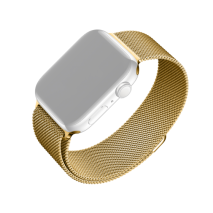 FIXED Síťovaný nerezový řemínek Mesh Strap pro Apple Watch 42/44/45/46/49mm, zlatý