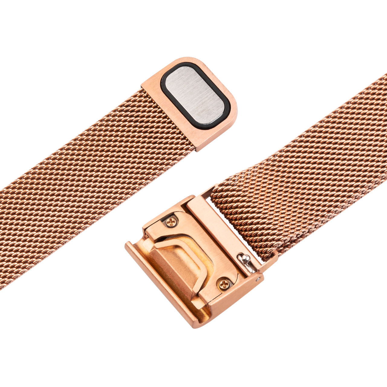 FIXED Síťovaný nerezový řemínek Mesh Strap pro Garmin QuickFit 20mm, růžově zlatý