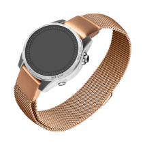 FIXED Síťovaný nerezový řemínek Mesh Strap pro Garmin QuickFit 20mm, růžově zlatý
