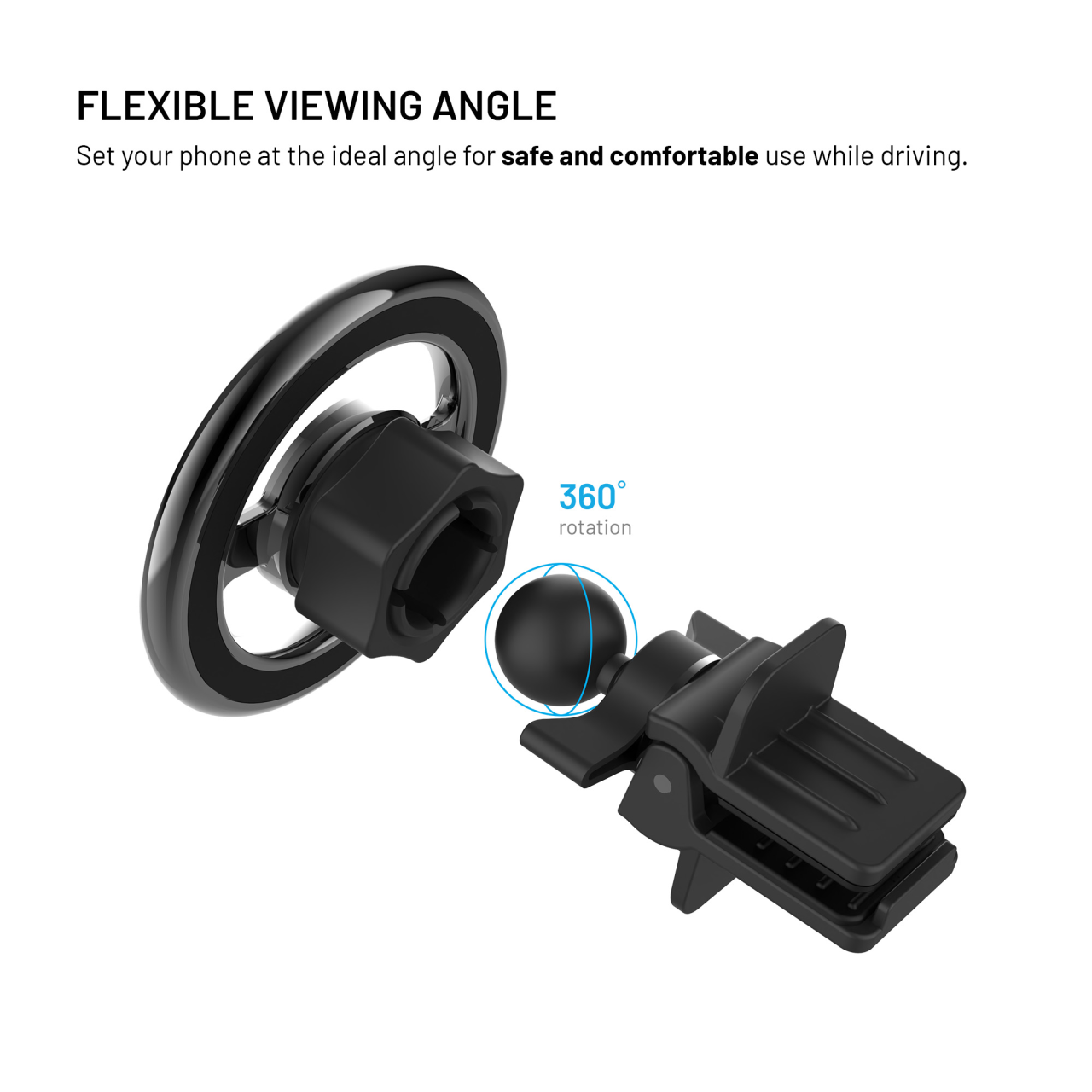 FIXED Magnetický kovový držák MagMount Vent do ventilace s podporou MagSafe, černý