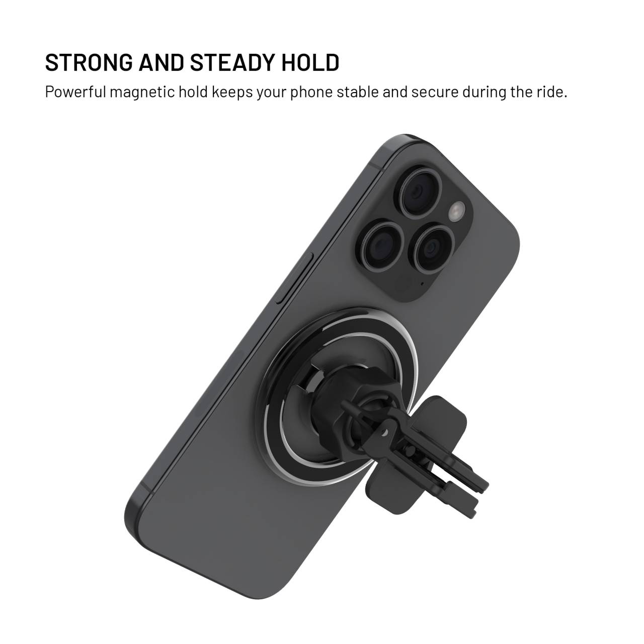 FIXED Magnetický kovový držák MagMount Vent do ventilace s podporou MagSafe, černý