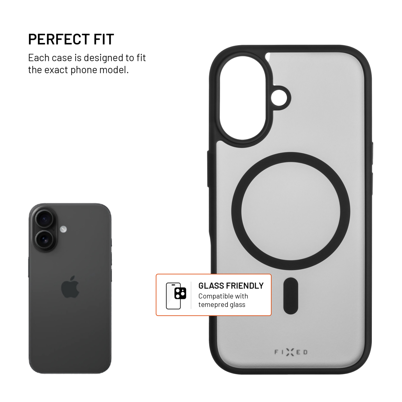 FIXED MagMisty iPhone 17 – černý zadní kryt MagSafe