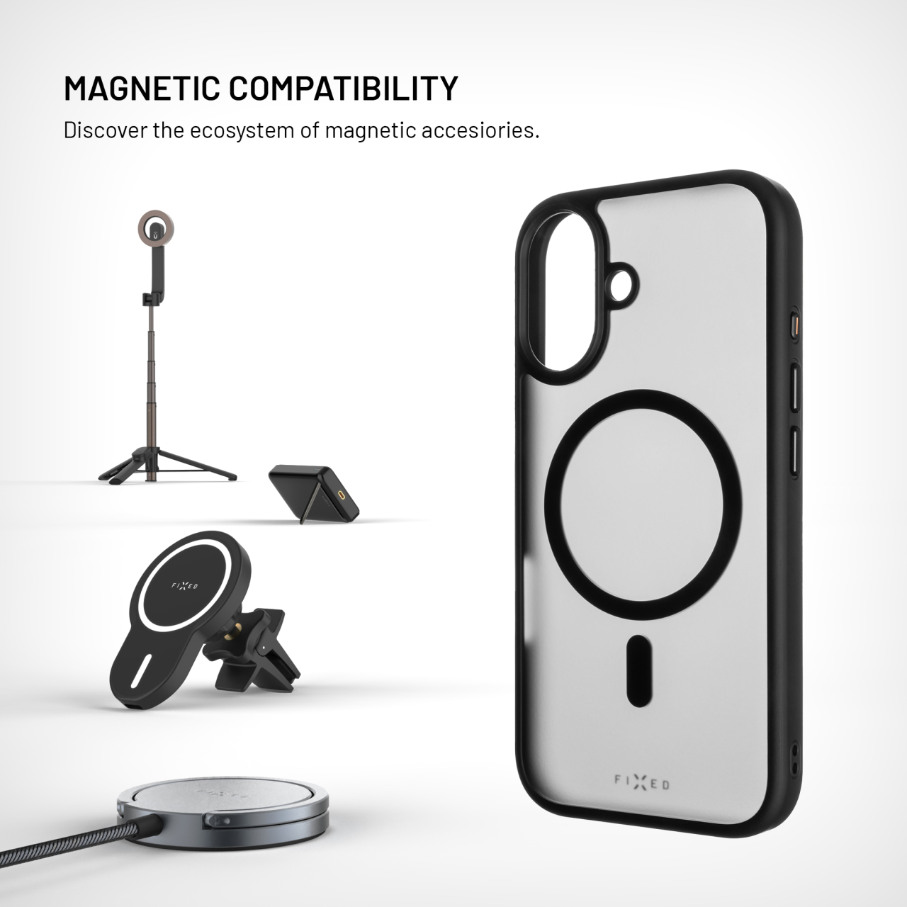 FIXED MagMisty iPhone 17 – černý zadní kryt MagSafe