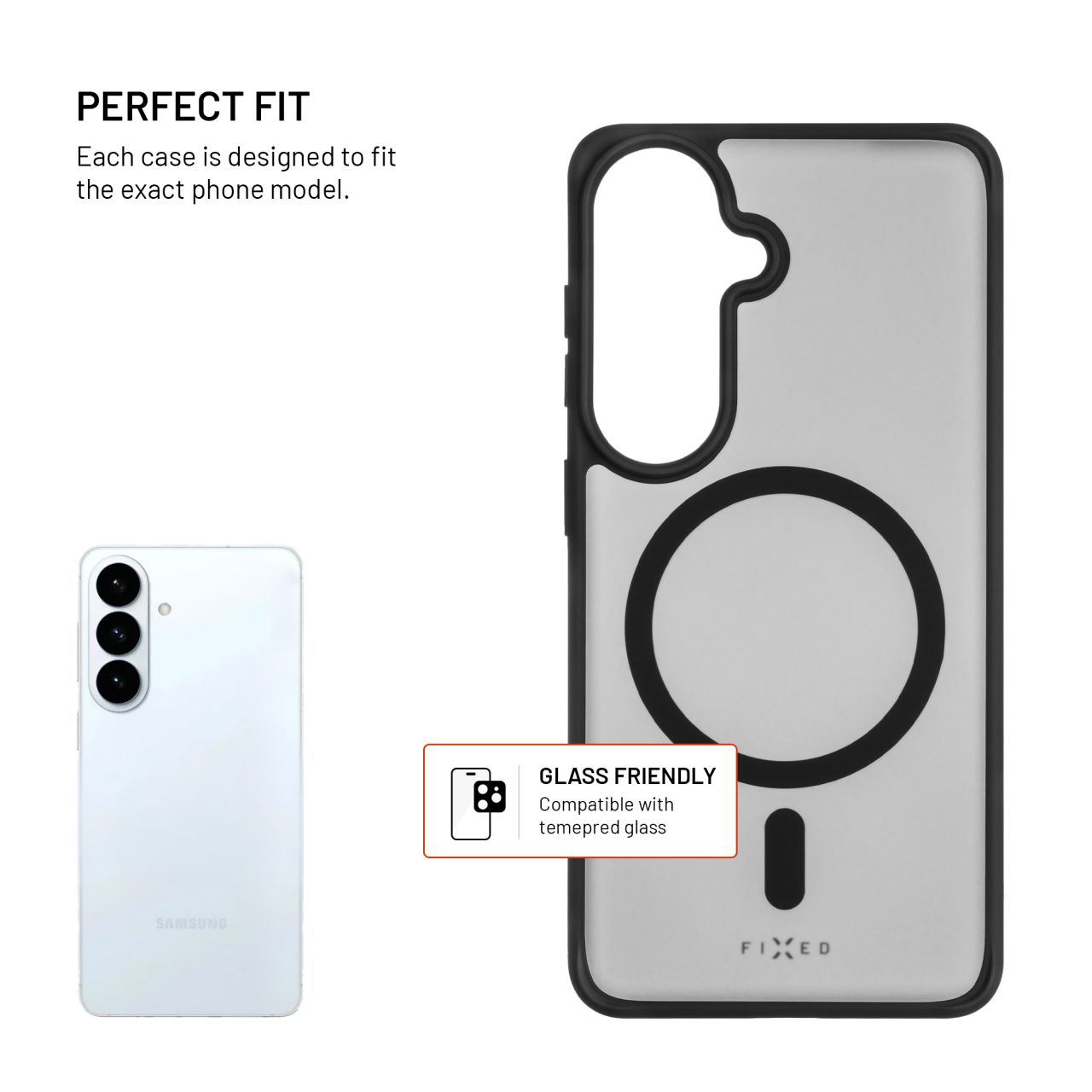 Zadní kryt FIXED MagMisty s podporou MagSafe pro Samsung Galaxy S26, černý