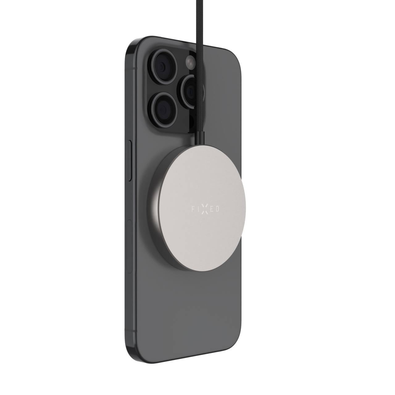 Bezdrátová nabíječka FIXED MagPad Slim s Qi2, podporou MagSafe, 15W, titanová