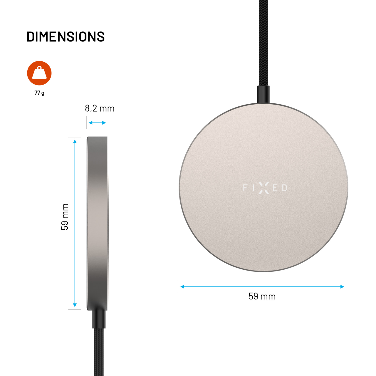 Bezdrátová nabíječka 25W titanový - Fixed MagPad Slim
