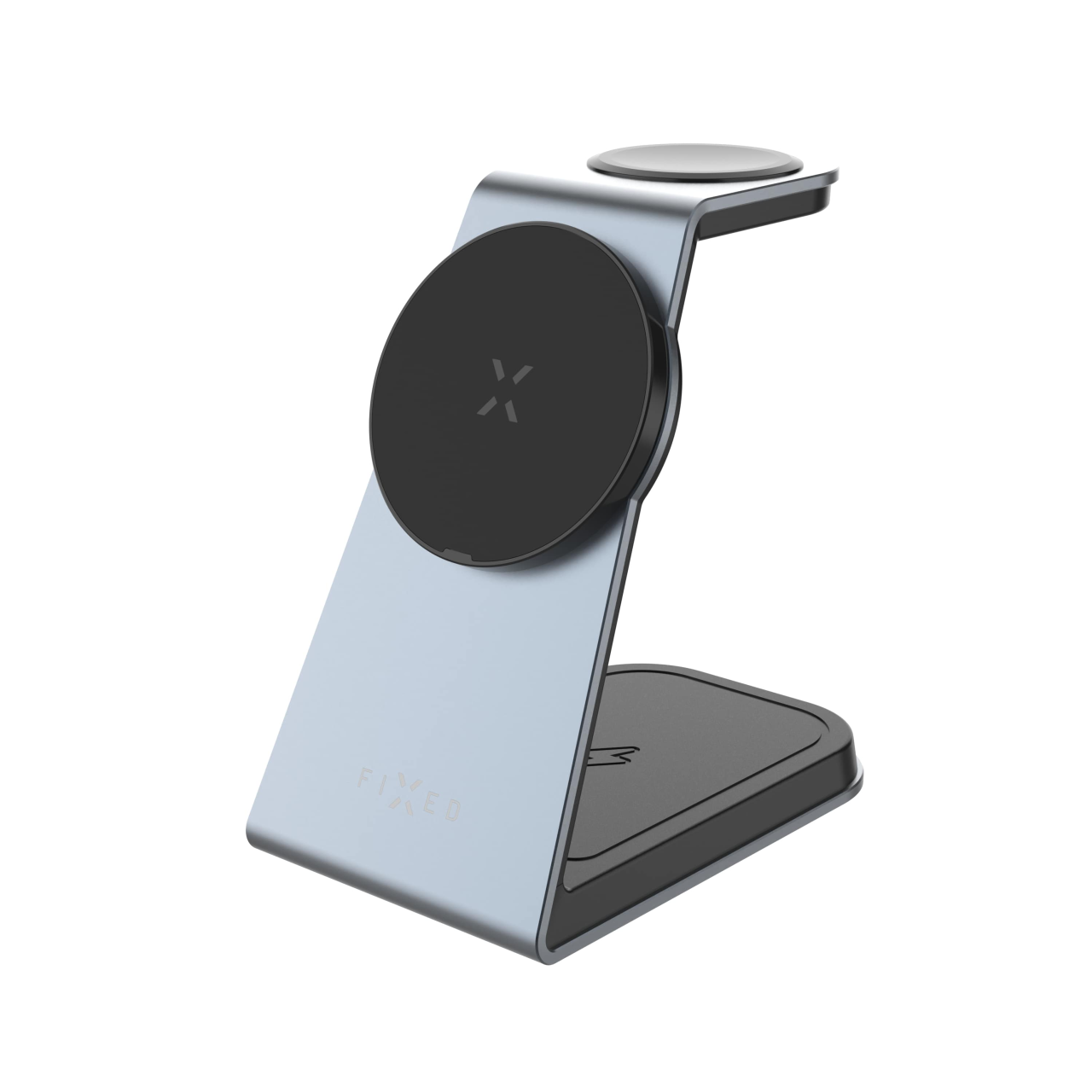 FIXED Stojánek s bezdrátovým nabíjením 3v1 MagPowerstation ALU s podporou uchycení MagSafe, 15W+3.5W+2.5W, space gray