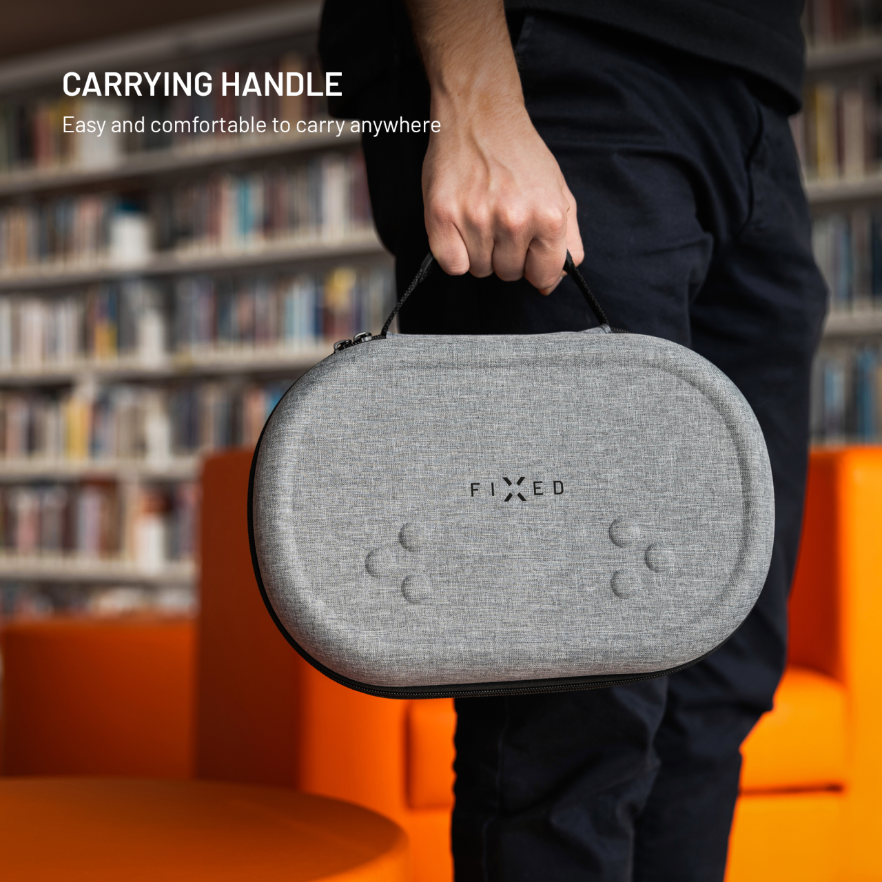 Ochranné pouzdro FIXED VR Protective Case pro Meta Quest 3/3S, šedé