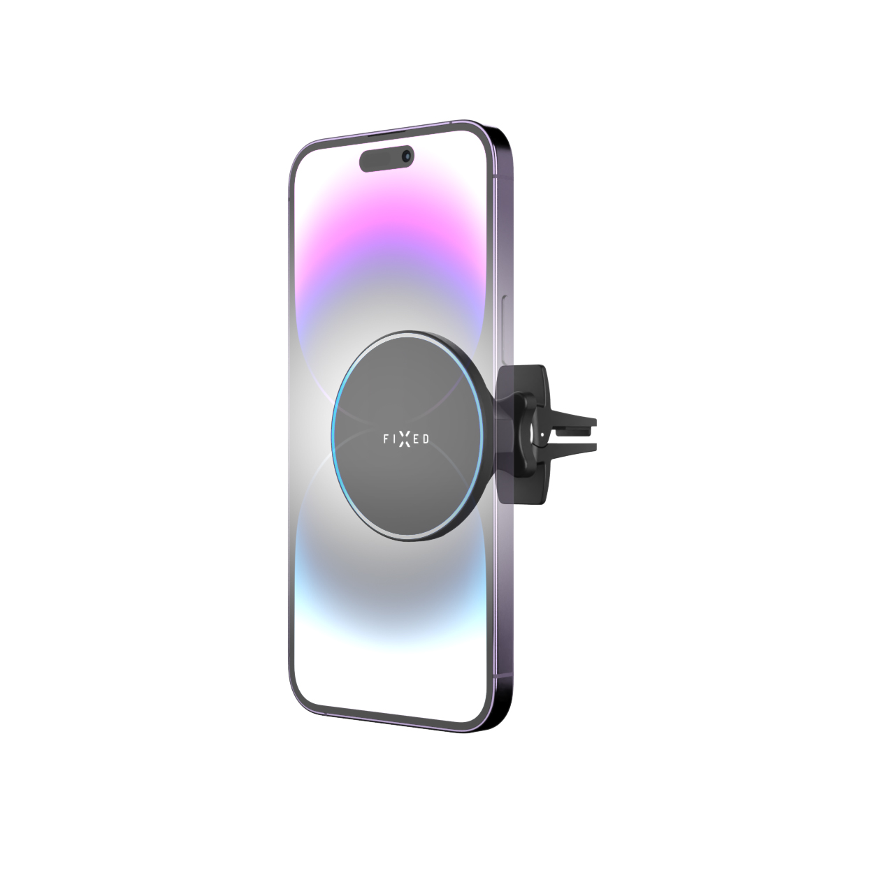 FIXED Držák s bezdrátovým nabíjením MagRound s podporou uchycení MagSafe, 15W, černý