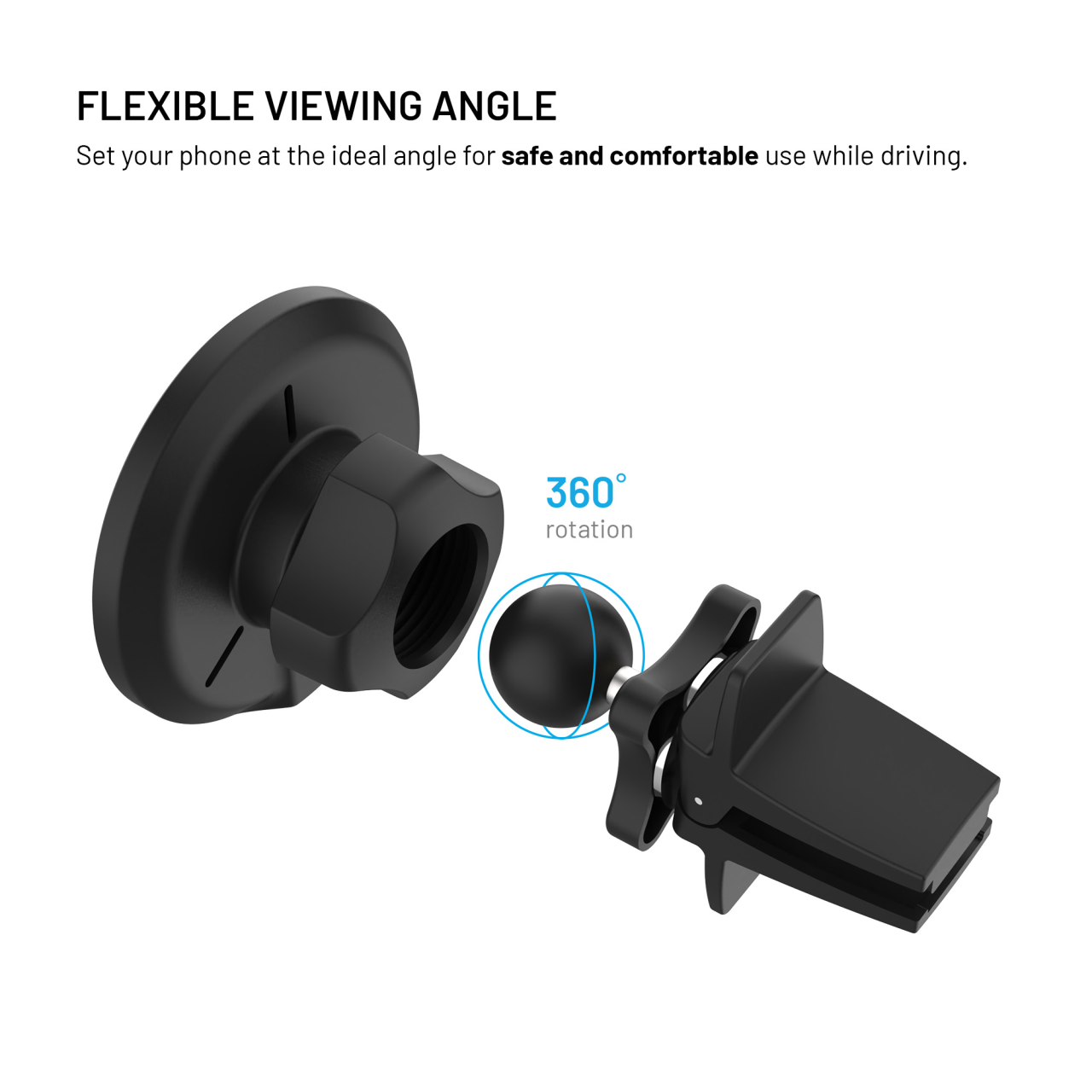 Držák s bezdrátovým nabíjením FIXED MagRound 2, podpora MagSafe, 15W, Qi2, černý