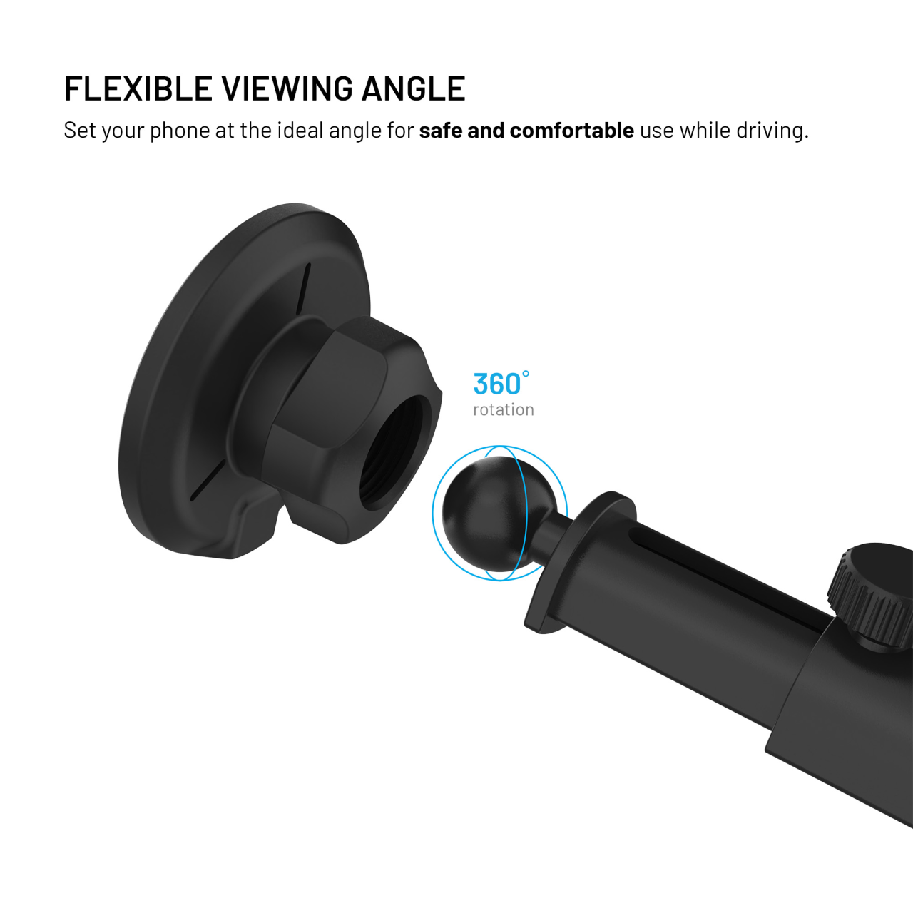 Držák s bezdrátovým nabíjením FIXED MagRound 2 XL na sklo nebo palubní desku, podpora MagSafe, 15W, Qi2, černý