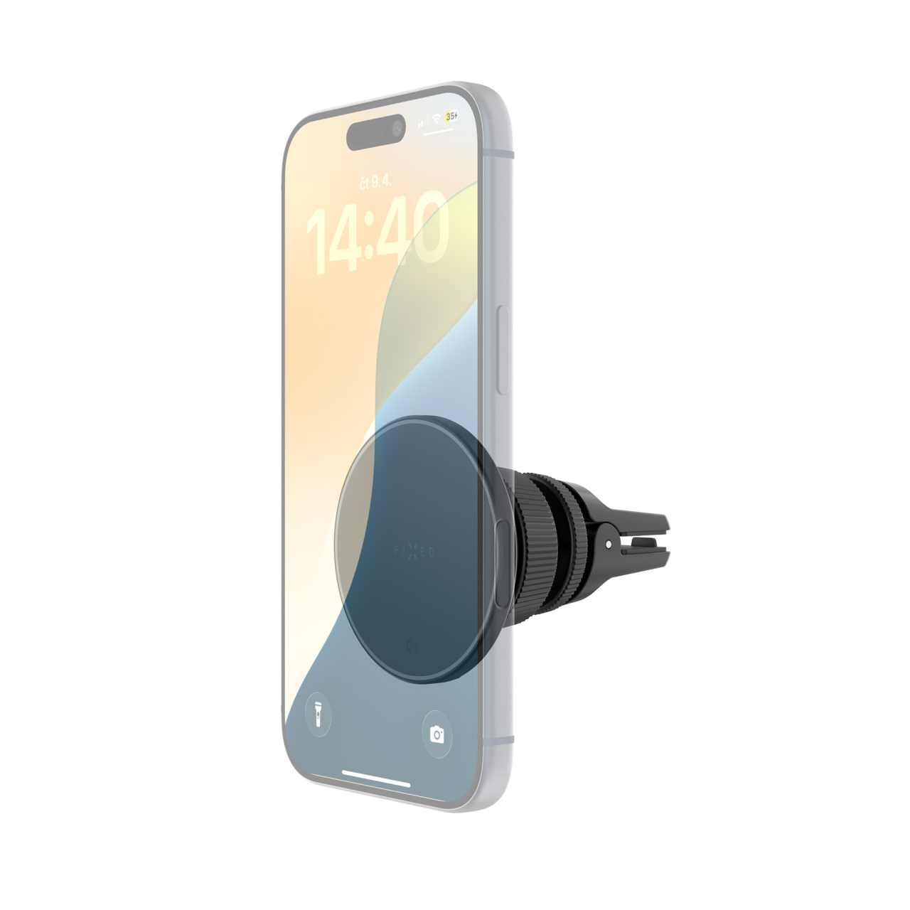 Držák s bezdrátovým nabíjením FIXED MagRound 3 s podporou uchycení MagSafe, 25W, Qi2.2, černý
