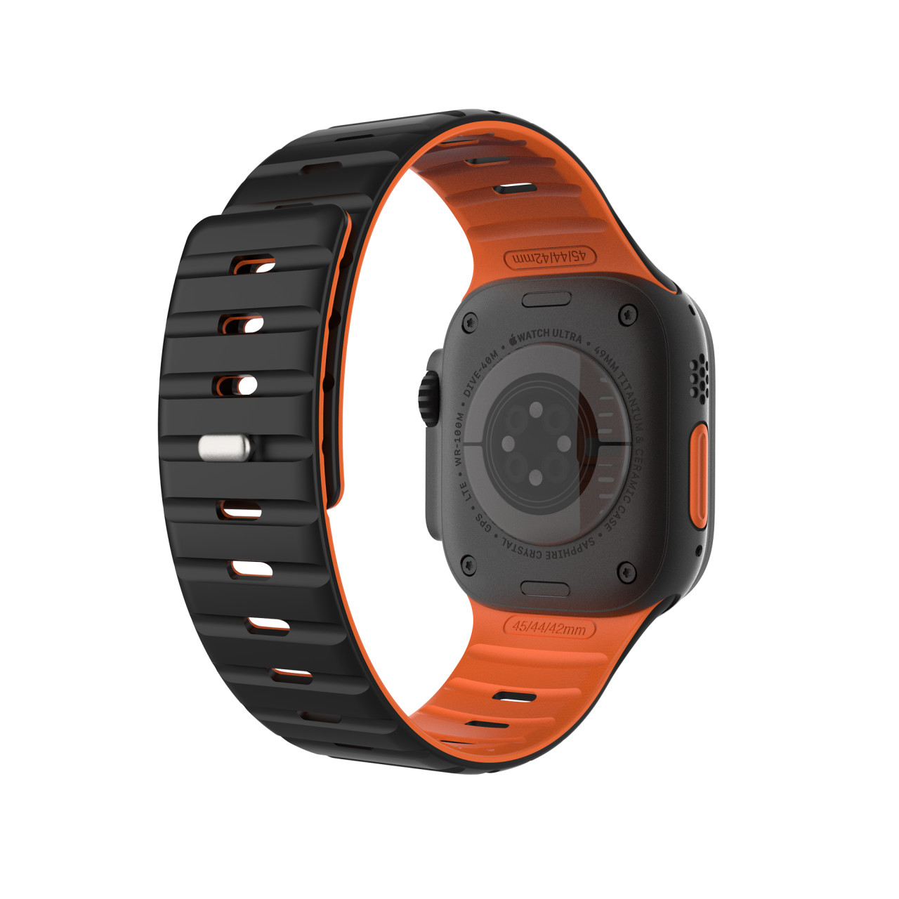Magnetický řemínek FIXED Silicone Magnetic Strap pro Apple Watch 44/45/46/49mm, černý