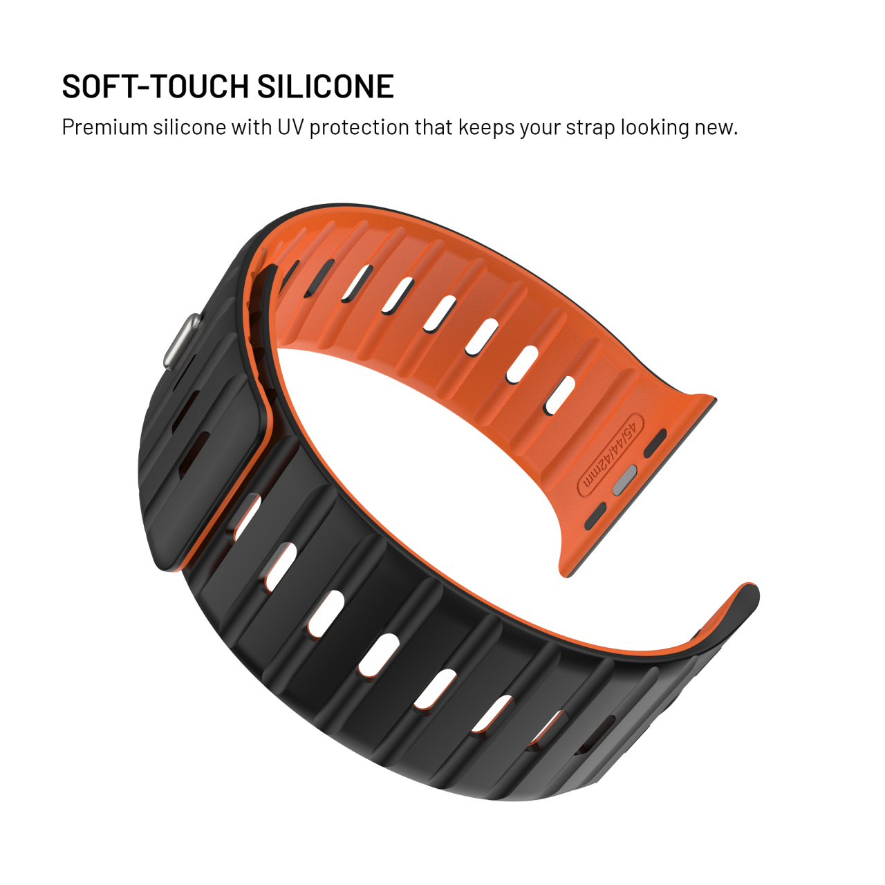 Magnetický řemínek FIXED Silicone Magnetic Strap pro Apple Watch 44/45/46/49mm, černý