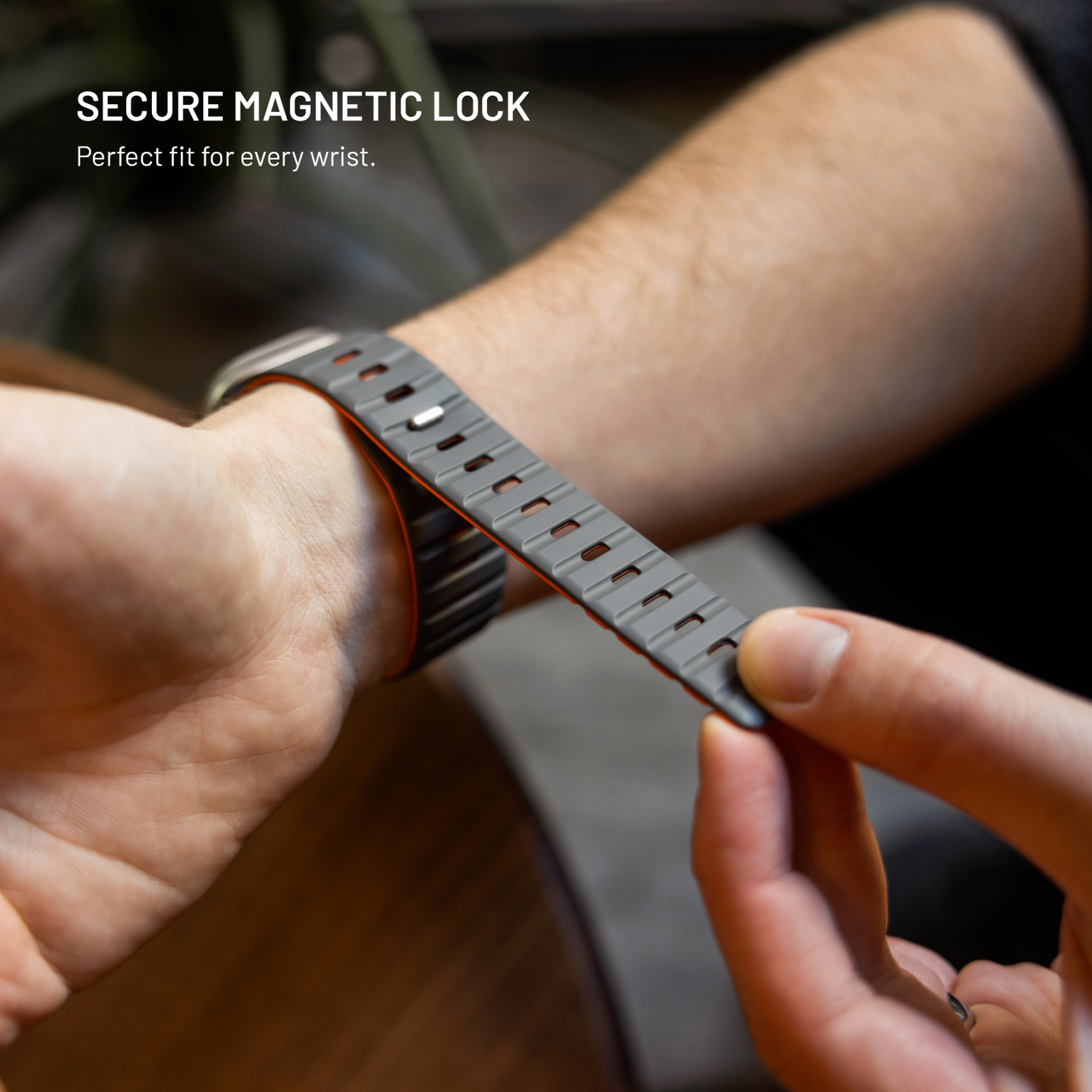 Magnetický řemínek FIXED Silicone Magnetic Strap pro Apple Watch 44/45/46/49mm, světle šedý